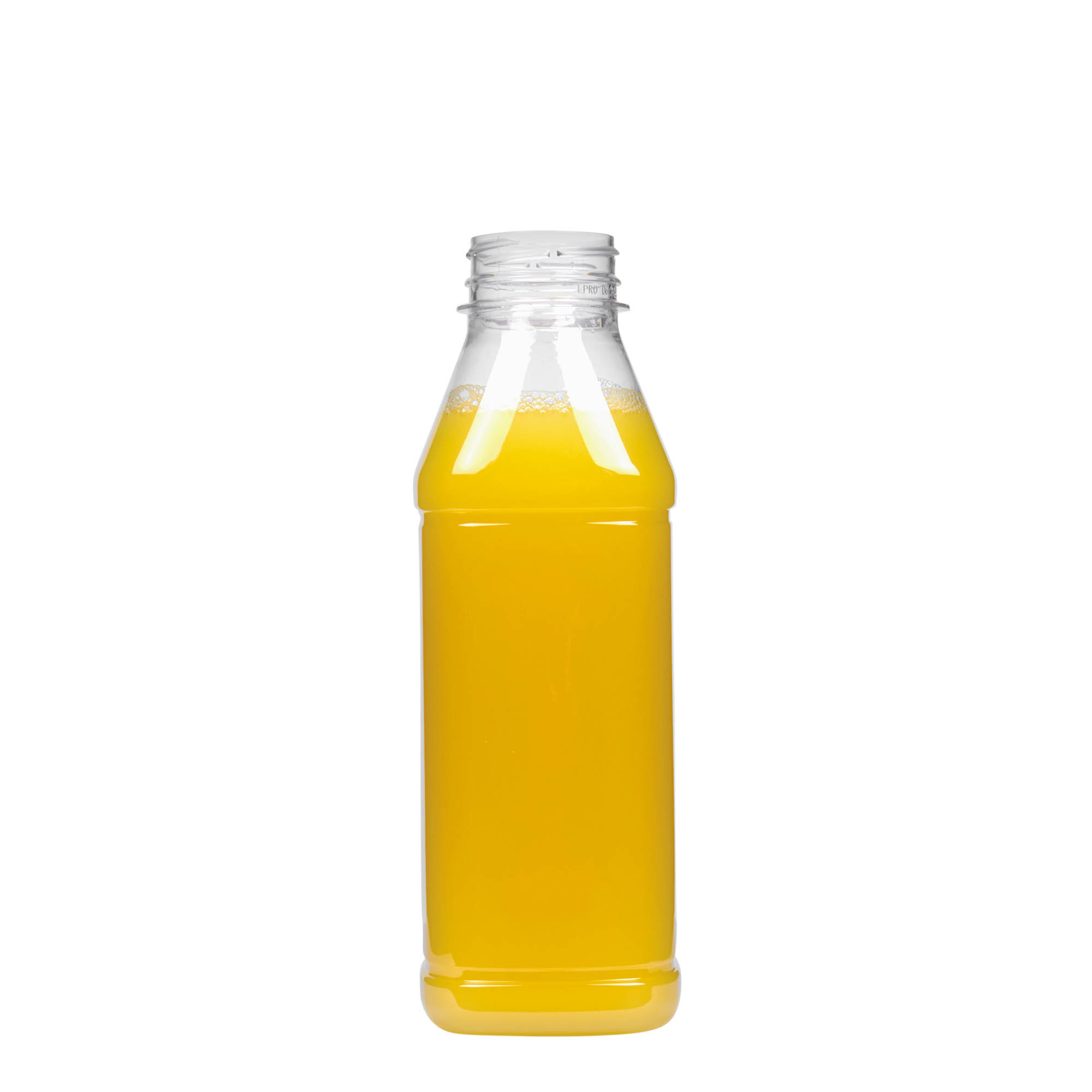 500 ml butelka PET „Milk and Juice Carré”, kwadratowa, plastikowa, szyjka: 38 mm 500 ml butelka PET „Milk and Juice Carré”, kwadratowa, plastikowa, szyjka: 38 mm