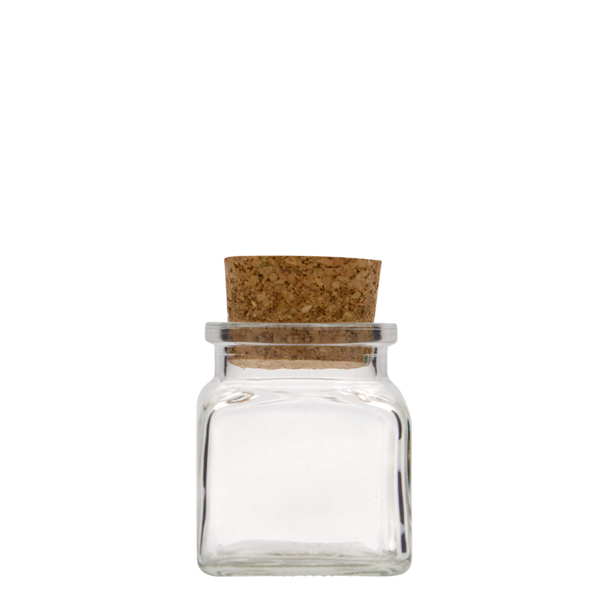 120 ml szklany słoik z korkiem, kwadratowy, otwór: korek 120 ml szklany słoik z korkiem, kwadratowy, otwór: korek