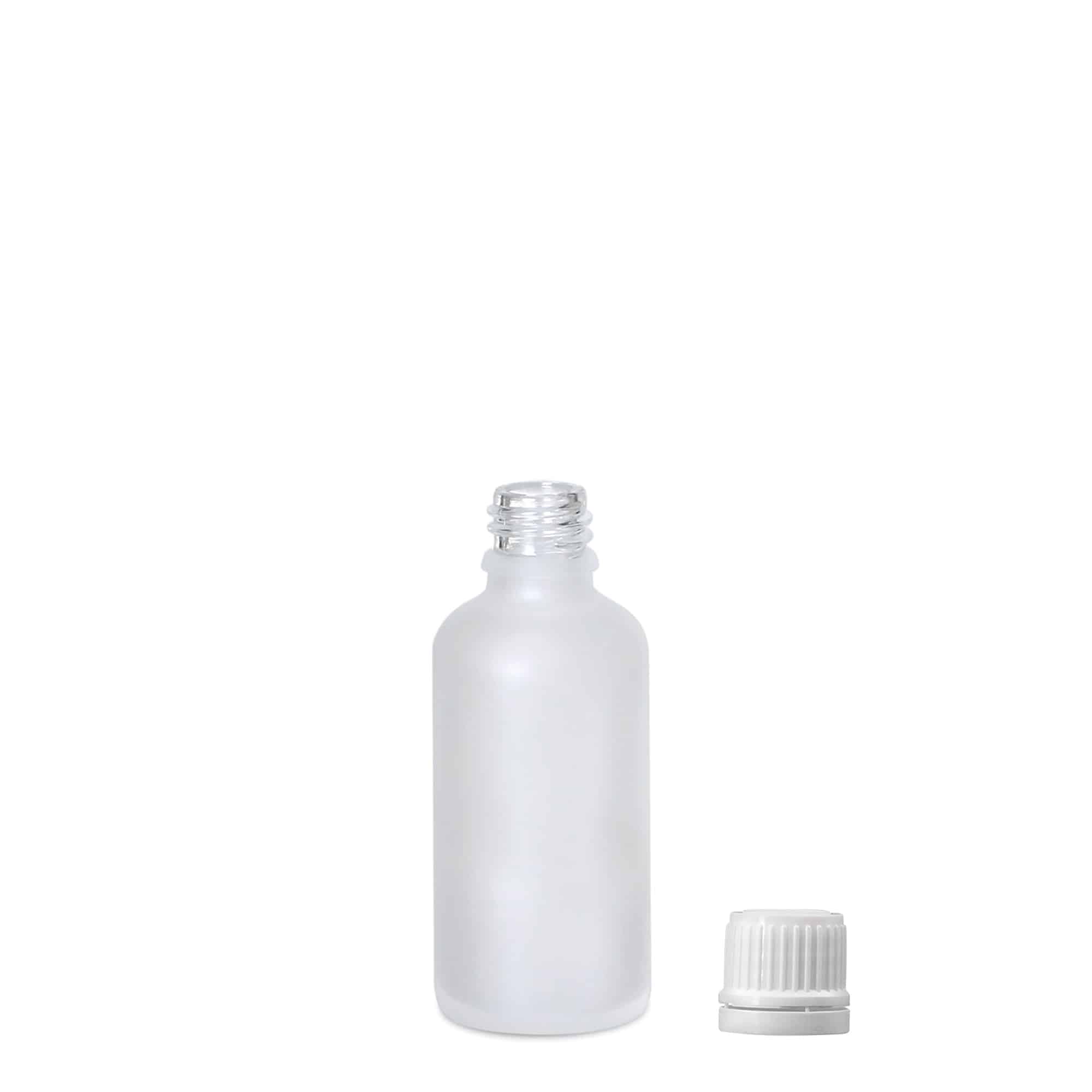50 ml butelka medyczna, szkło, matowa, szyjka: DIN 18