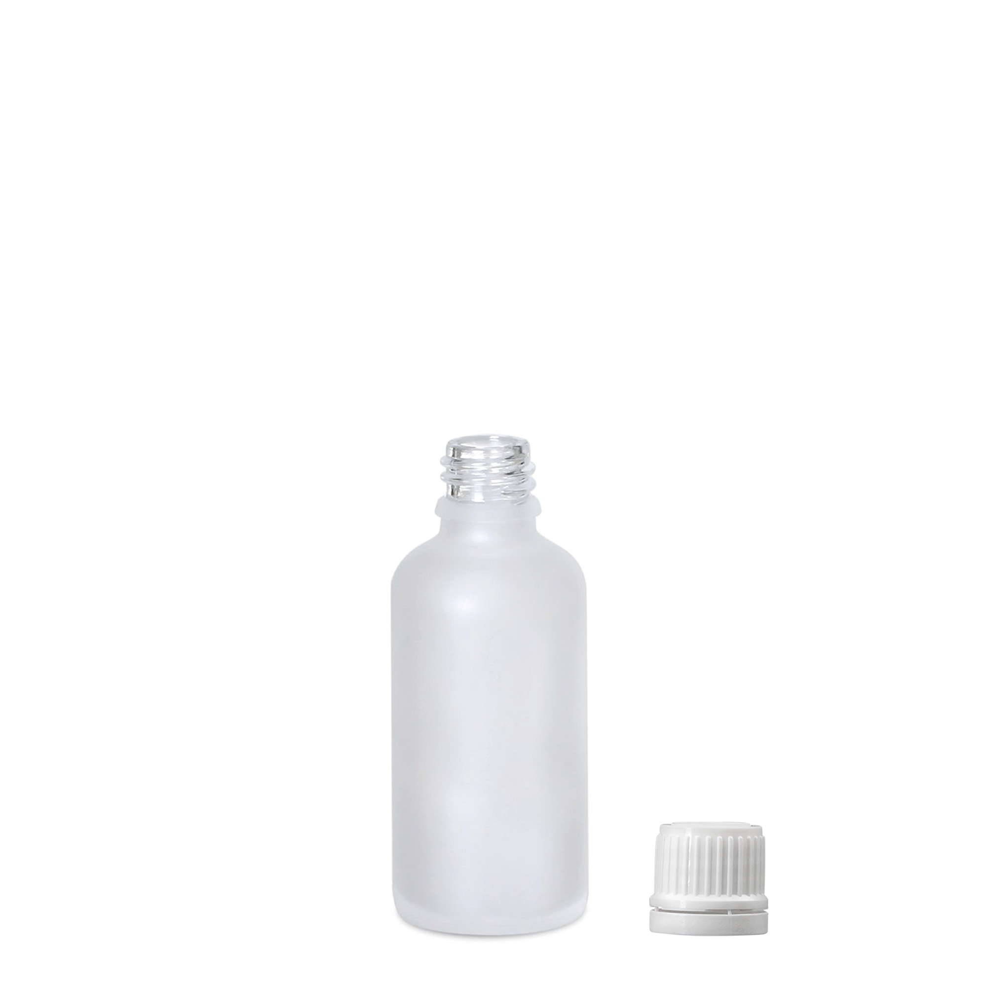 50 ml butelka medyczna, szkło, matowa, szyjka: DIN 18