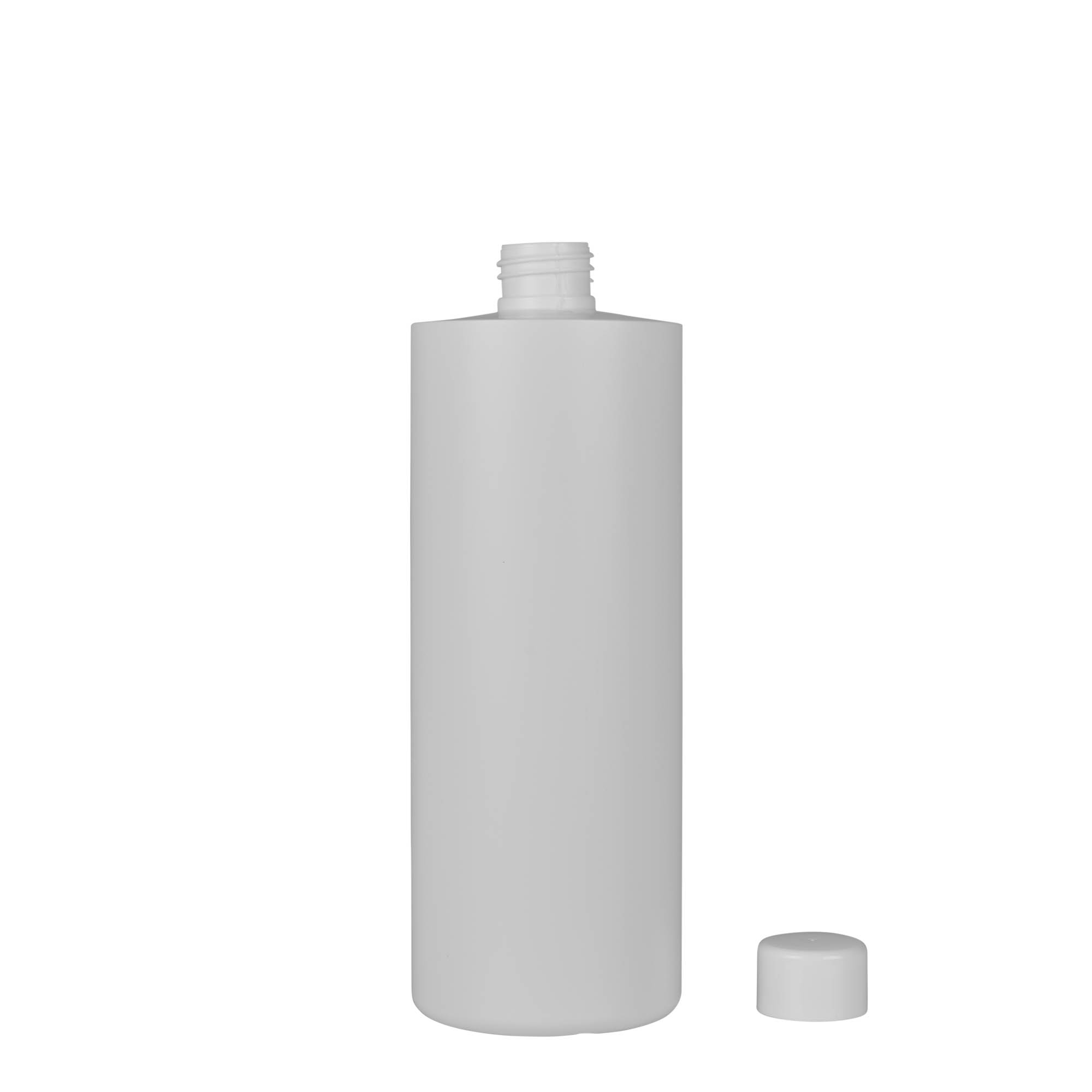 500 ml butelka plastikowa „Pipe”, zielony HDPE, biały, gwint: 24/410