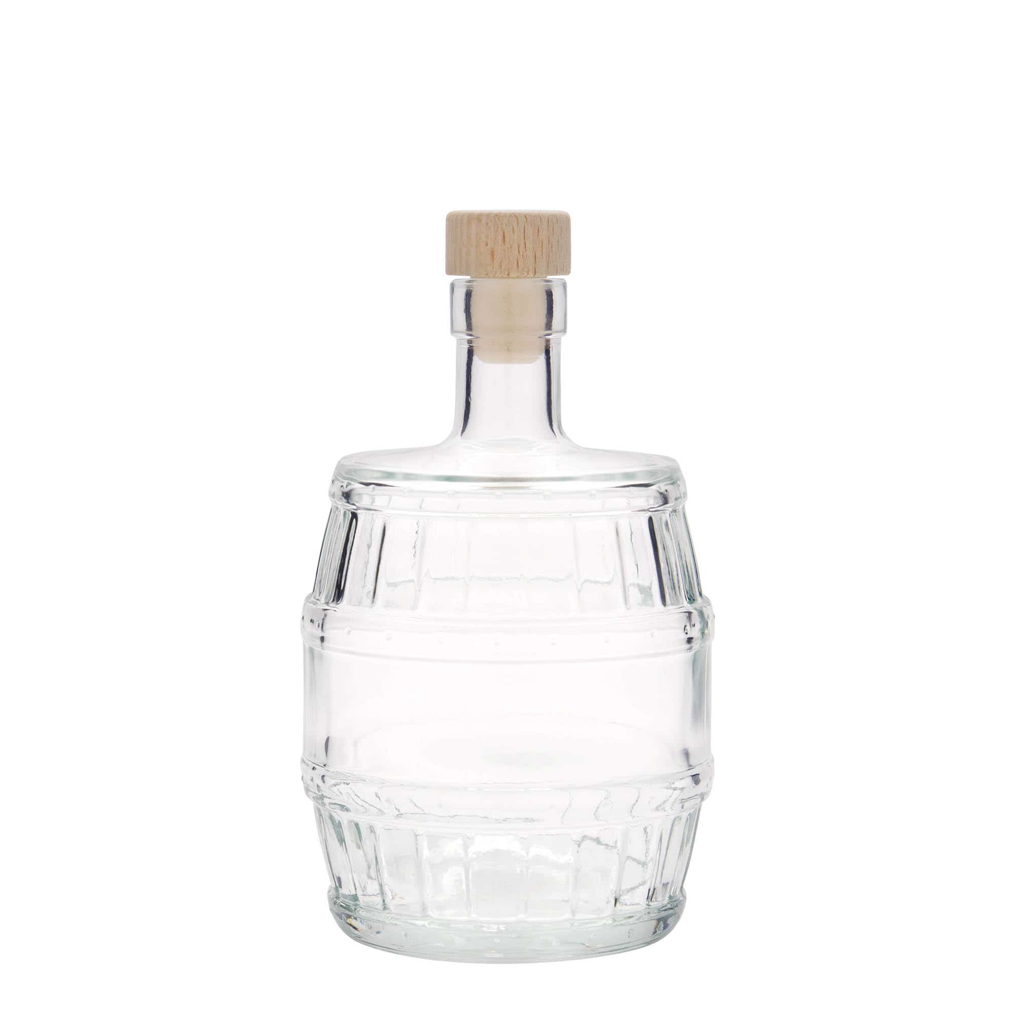500 ml butelka szklana 'Beczka', zamknięcie: korek