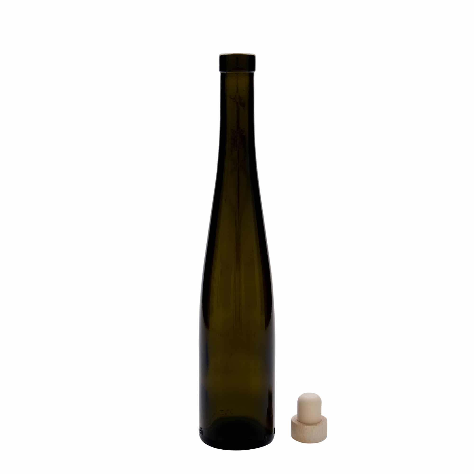 375 ml butelka szklana 'Weinschlegel', antyczna zieleń, szyjka: korek