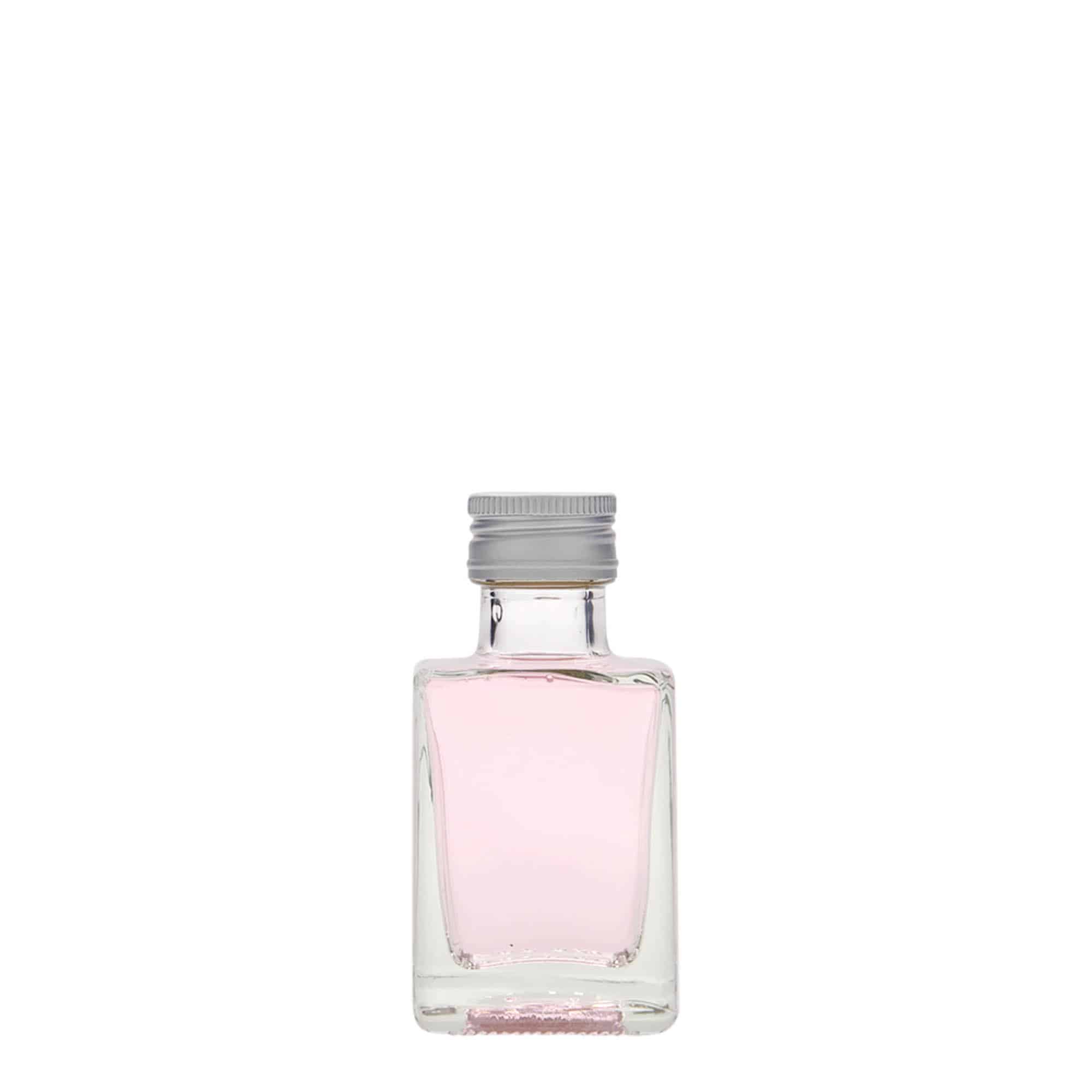 50 ml butelka szklana 'Cube', kwadratowa, zamknięcie: PP 24