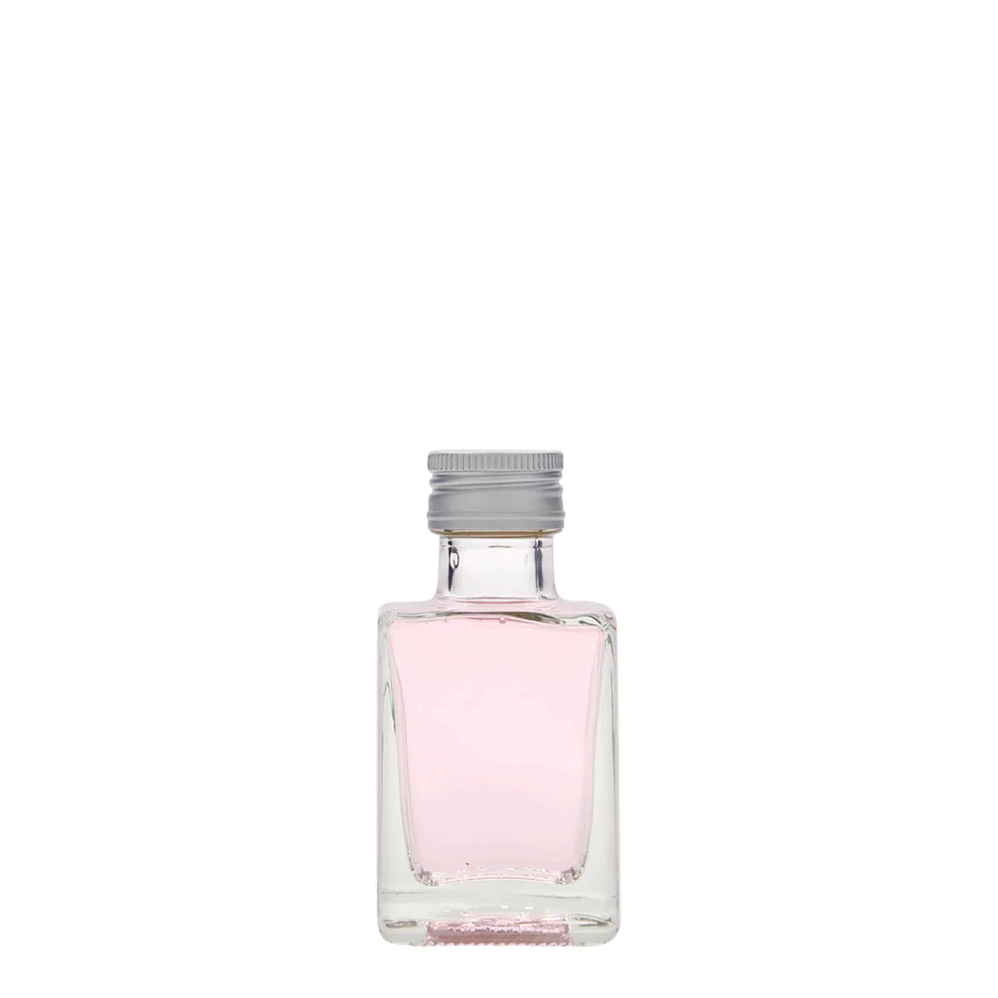 50 ml szklana butelka „Cube”, kwadratowa, szyjka: PP 24