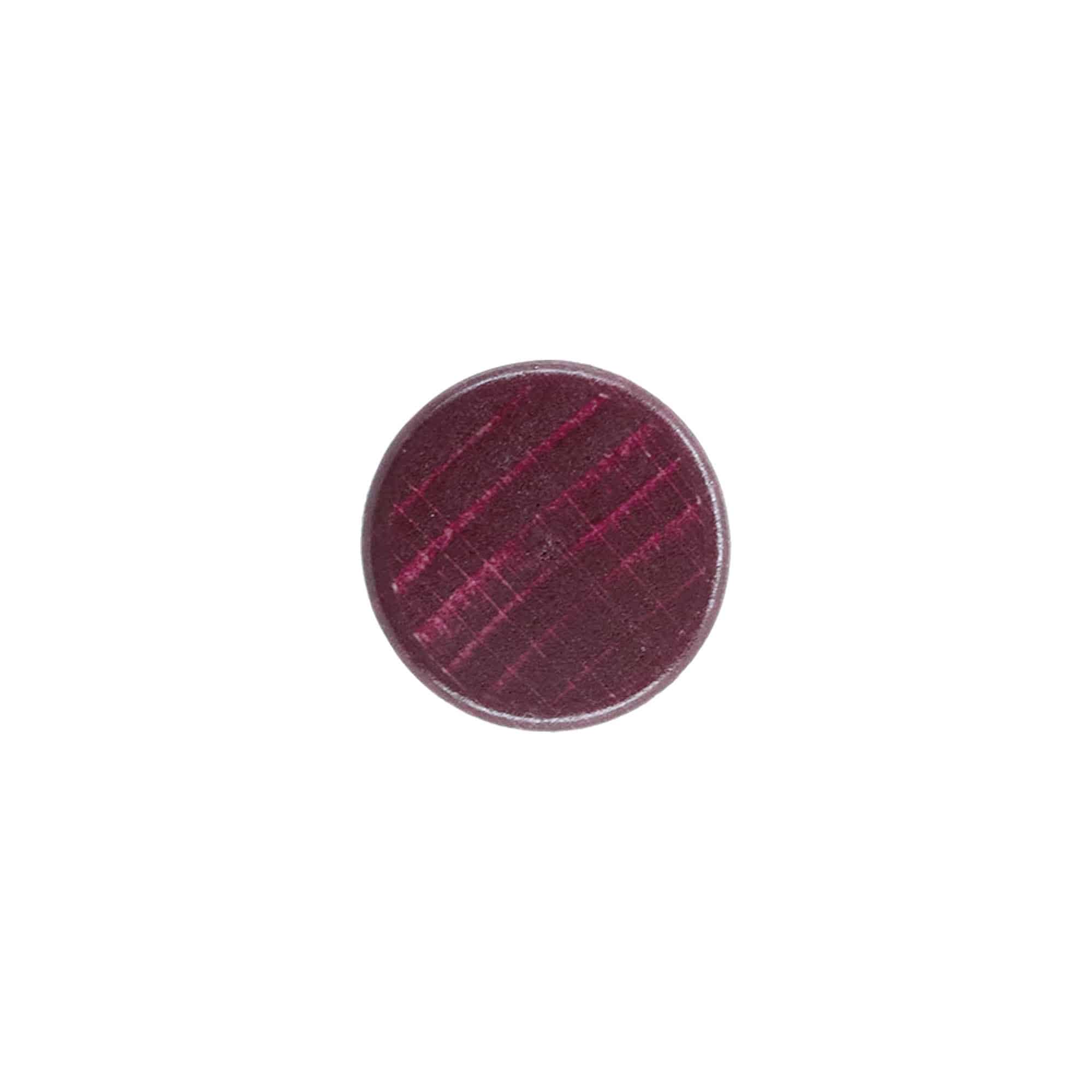 Korek do butelki z uchwytem 19 mm, drewno/plastik, bordowy, do otworu: korek