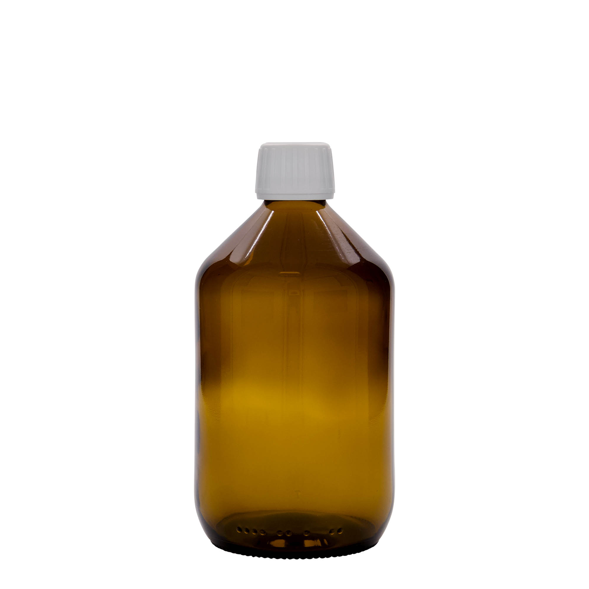 500 ml butelka medyczna, brązowa, szkło, szyjka: PP 28 500 ml butelka medyczna, brązowa, szkło, szyjka: PP 28