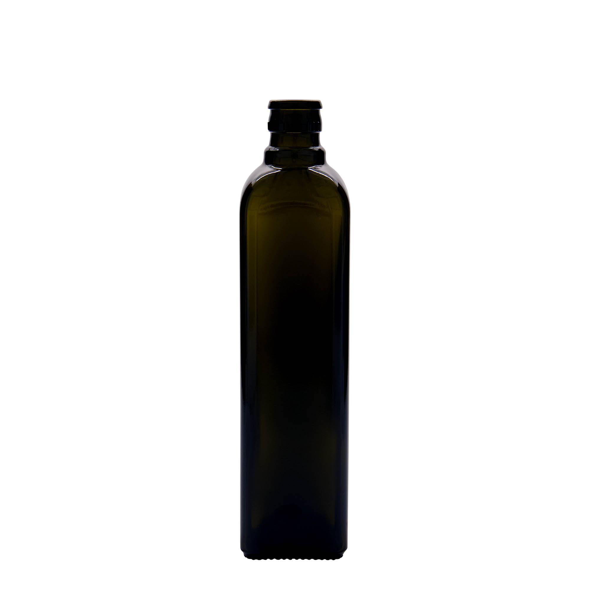 500 ml butelka na ocet/olej „Quadra”, szkło, kwadratowa, antyczny zielony, szyjka: DOP 500 ml butelka na ocet/olej „Quadra”, szkło, kwadratowa, antyczny zielony, szyjka: DOP