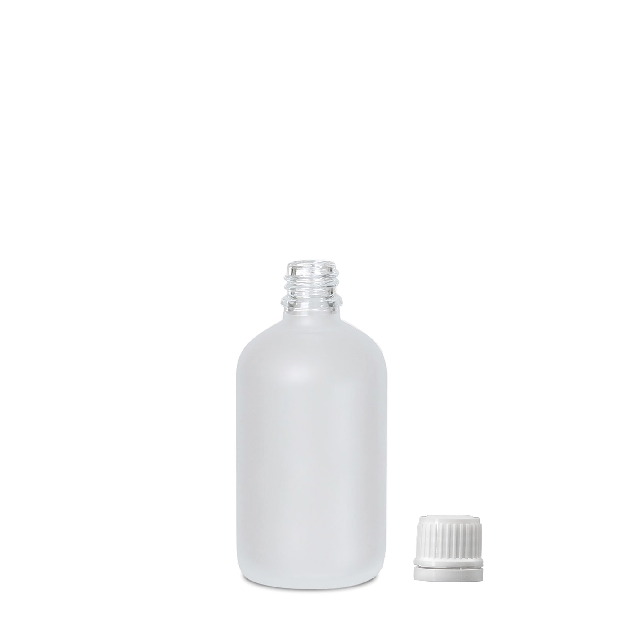 100 ml butelka medyczna, szkło, matowa, szyjka: DIN 18