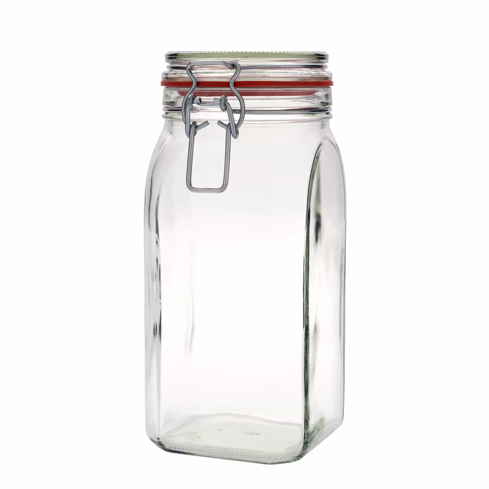 1540 ml słoik z zamknięciem pałąkowym, kwadratowy, zamknięcie: Zamknięcie pałąkowe