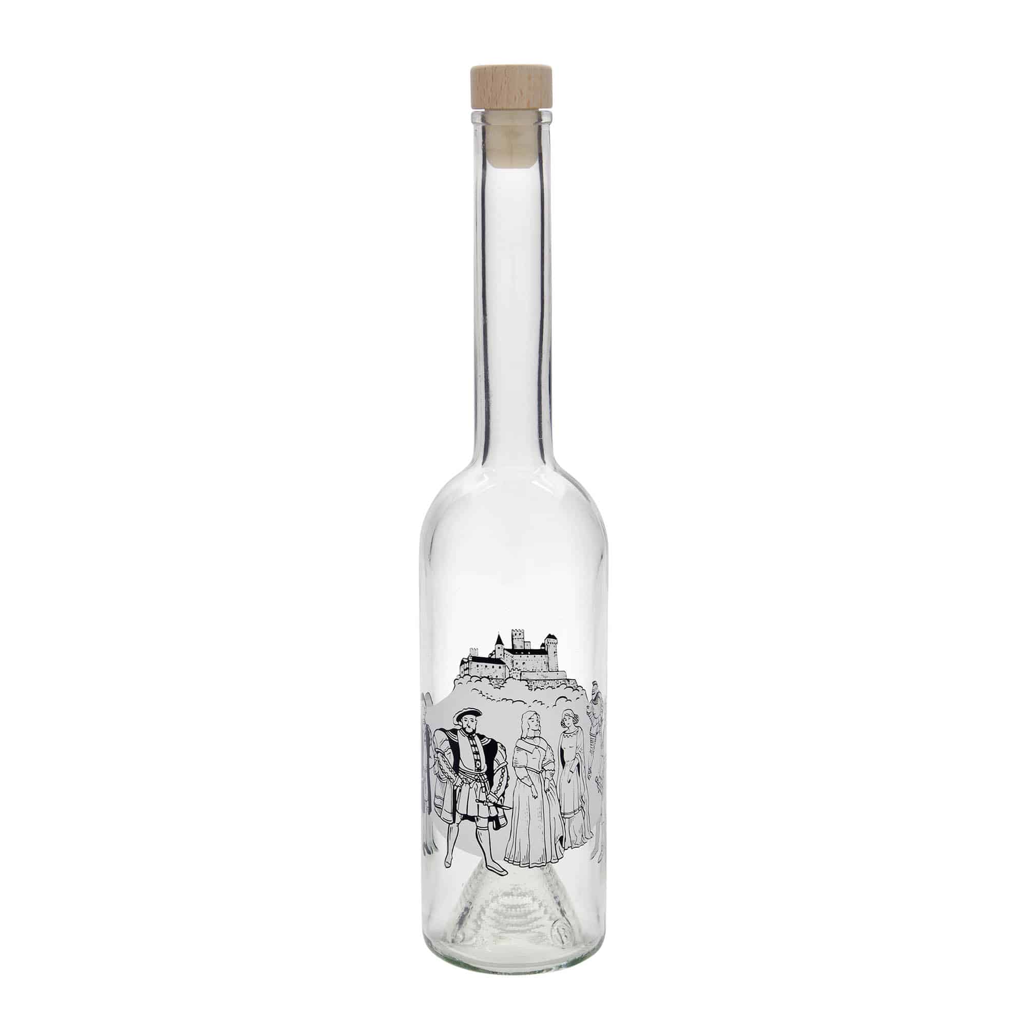 500 ml butelka szklana 'Opera', motyw: średniowiecze, korek