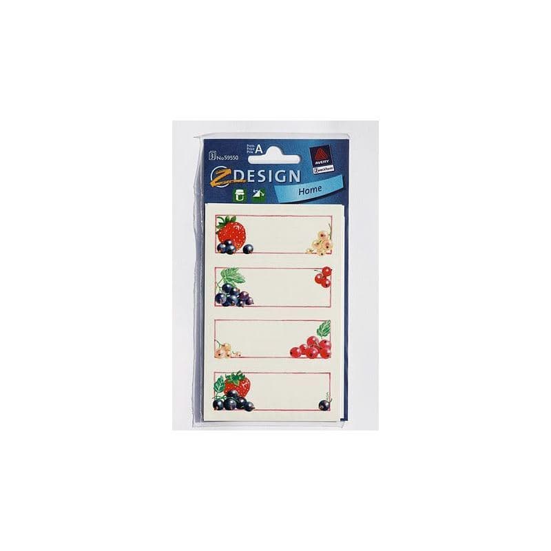 Zweckform etykiety „Johannisbeeren”, prostokątne, papier, wielokolorowe