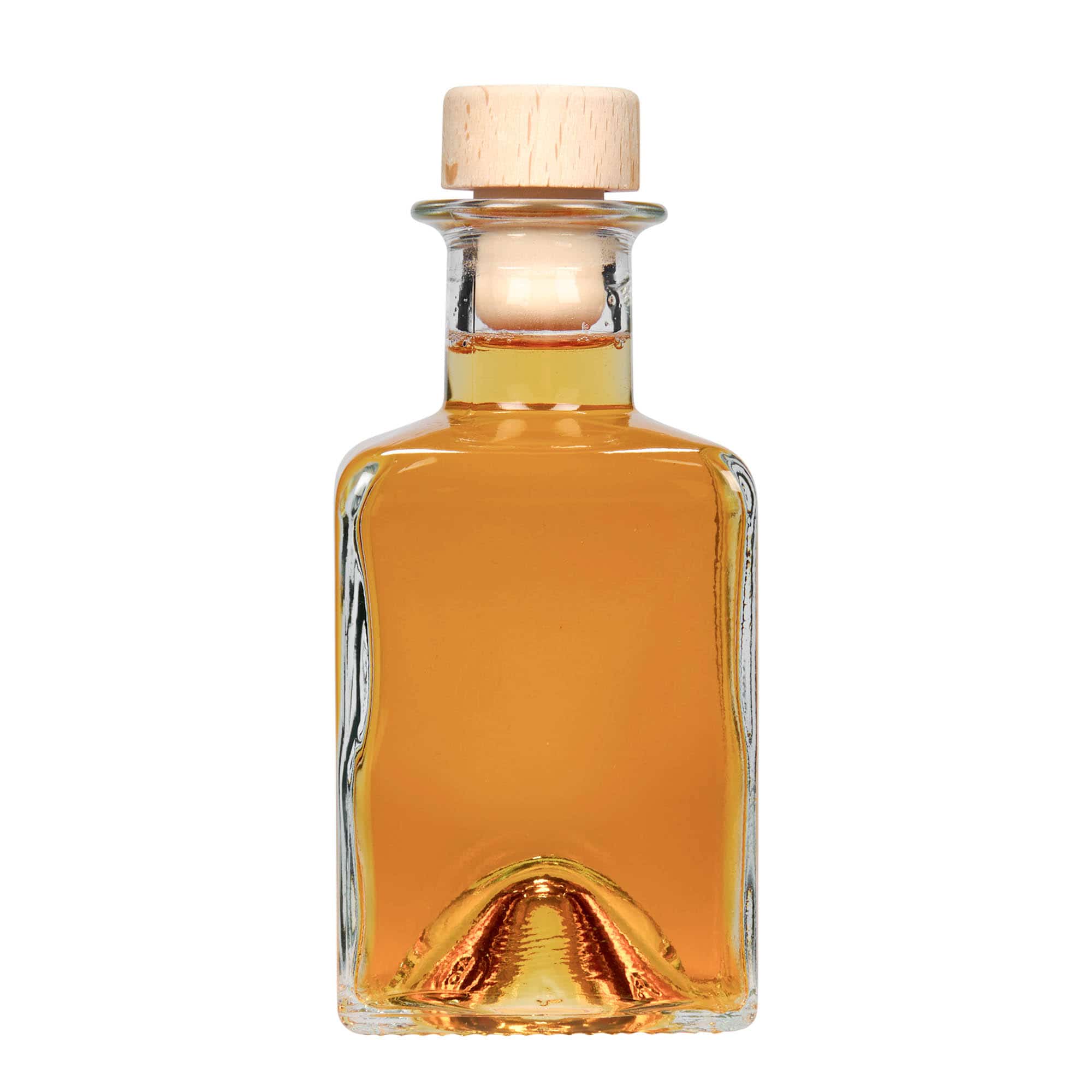 200 ml butelka szklana 'Kubica', kwadratowa, zamknięcie: korek