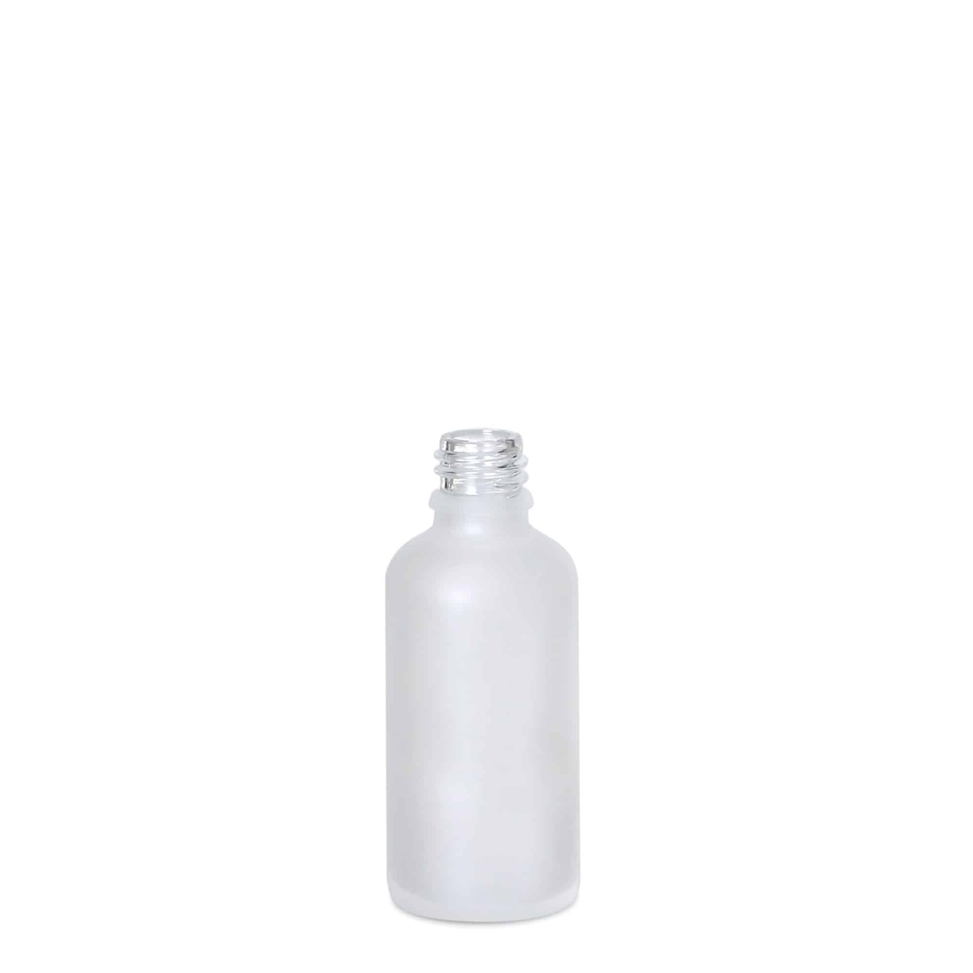 50 ml butelka medyczna, szkło, brąz matowy, szyjka: DIN 18 50 ml butelka medyczna, szkło, brąz matowy, szyjka: DIN 18