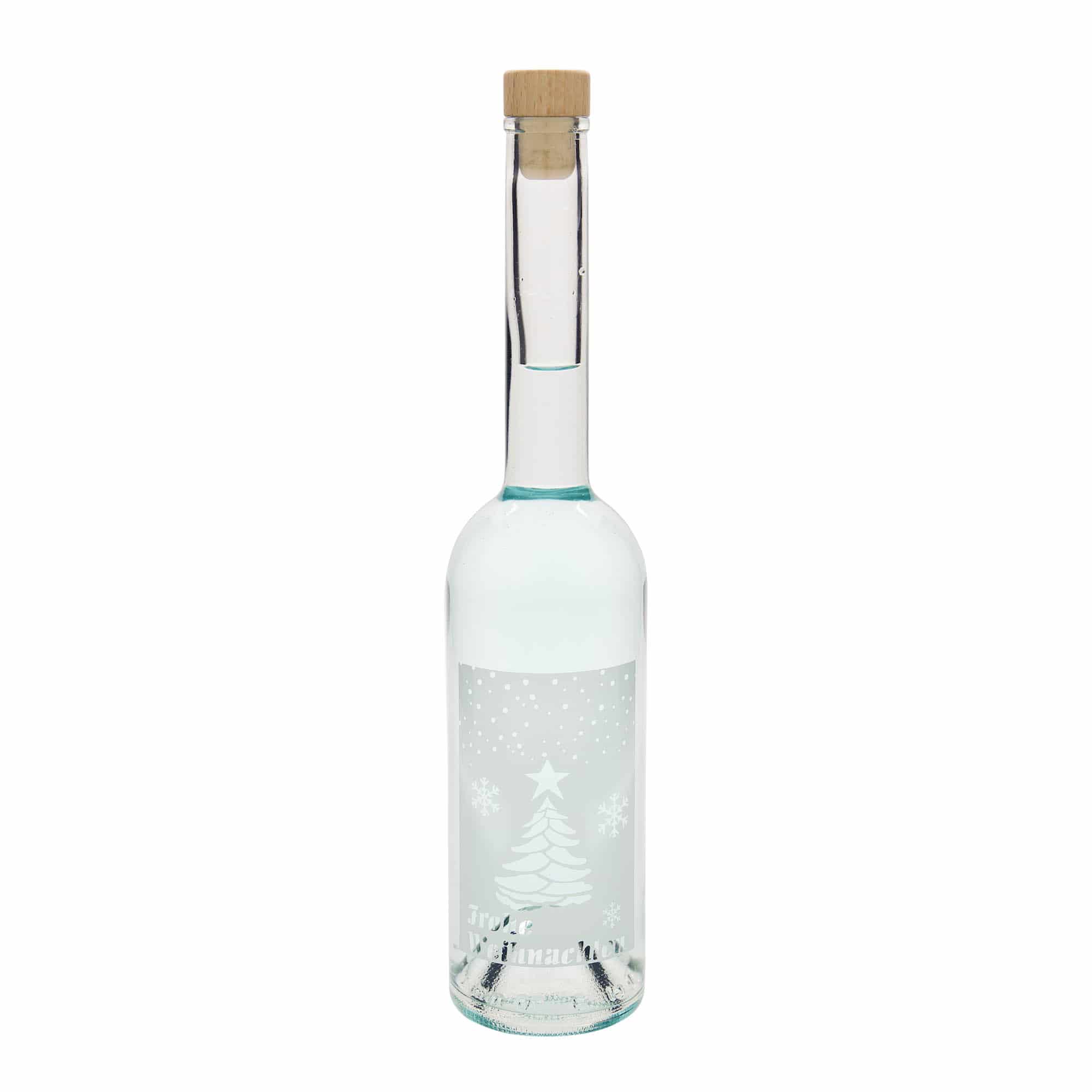 500 ml butelka szklana 'Opera', motyw: Białe Święta, szyjka: korek