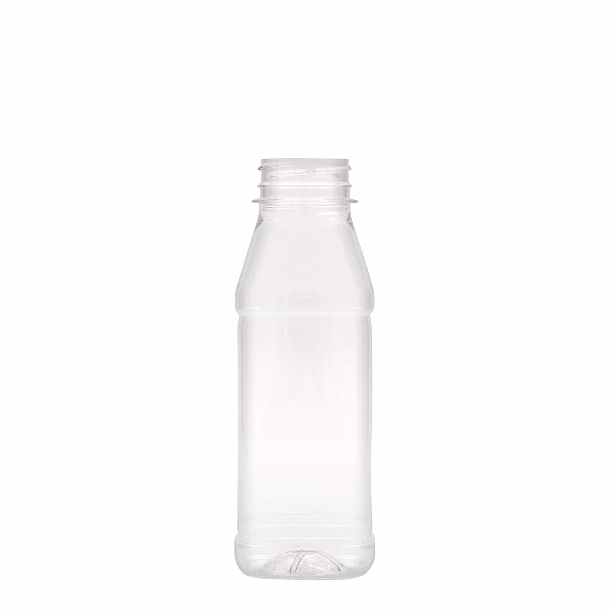 330 ml butelka PET „Milk and Juice Carré”, kwadratowa, plastik, szyjka: 38 mm