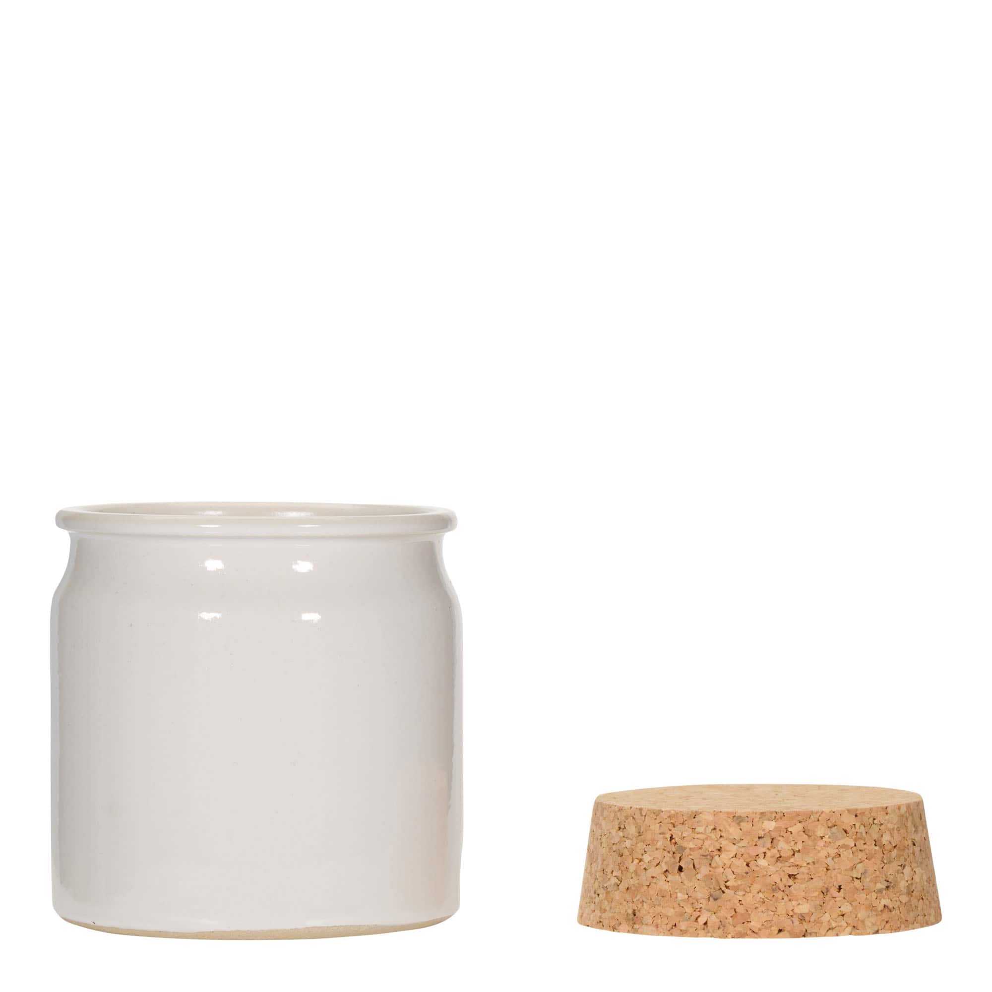 160 ml słoiczek kamionkowy, ceramika, kolor biały, zamknięcie: korek
