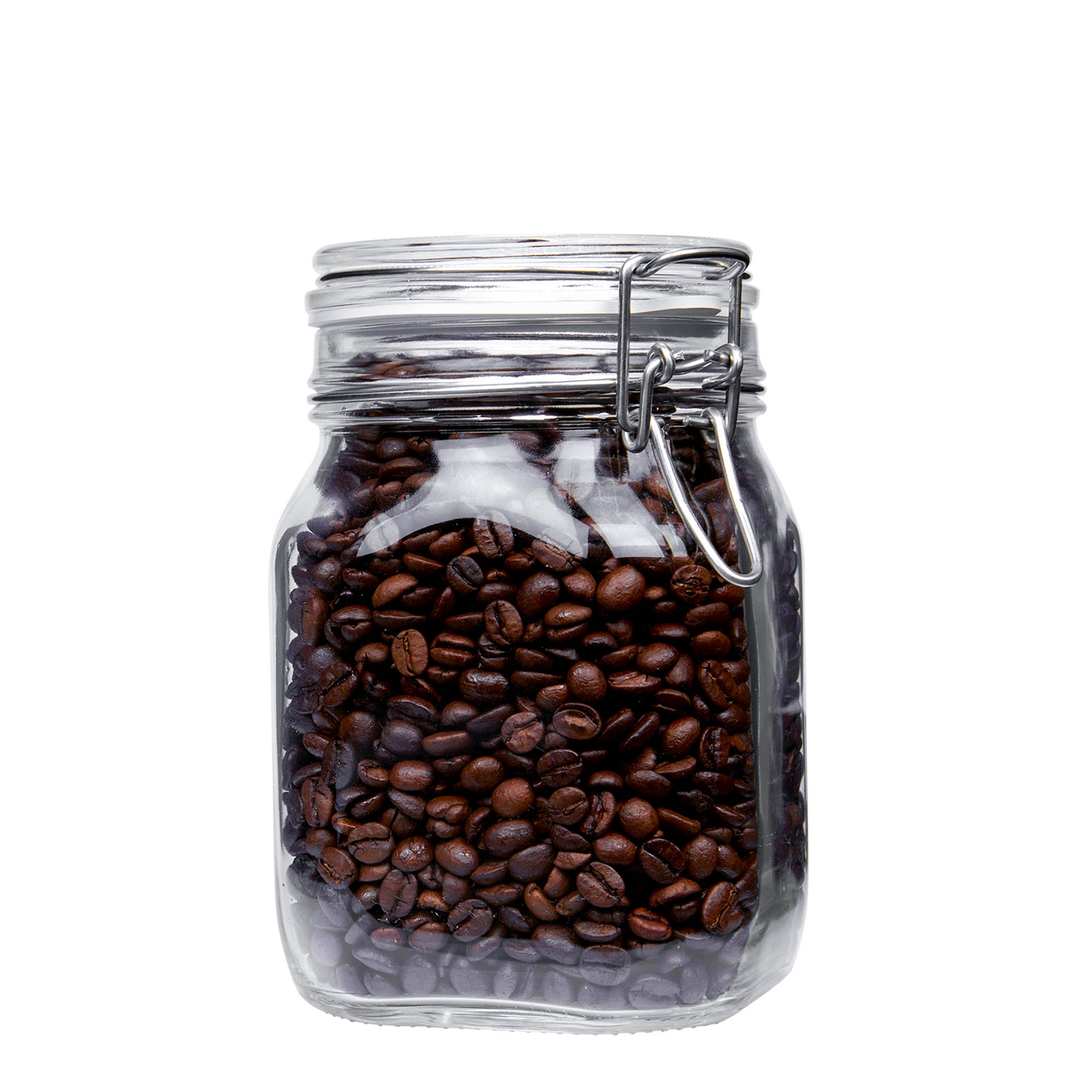 1.000 ml słoik z drucianym zamknięciem „Fido”, kwadratowy, otwór: zamknięcie z drucianym zatrzaskiem