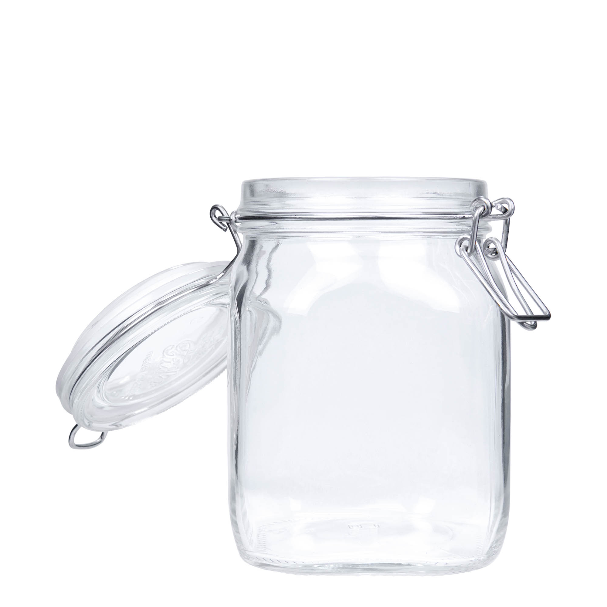 1.000 ml słoik z drucianym zamknięciem „Fido”, kwadratowy, otwór: zamknięcie z drucianym zatrzaskiem 1.000 ml słoik z drucianym zamknięciem „Fido”, kwadratowy, otwór: zamknięcie z drucianym zatrzaskiem