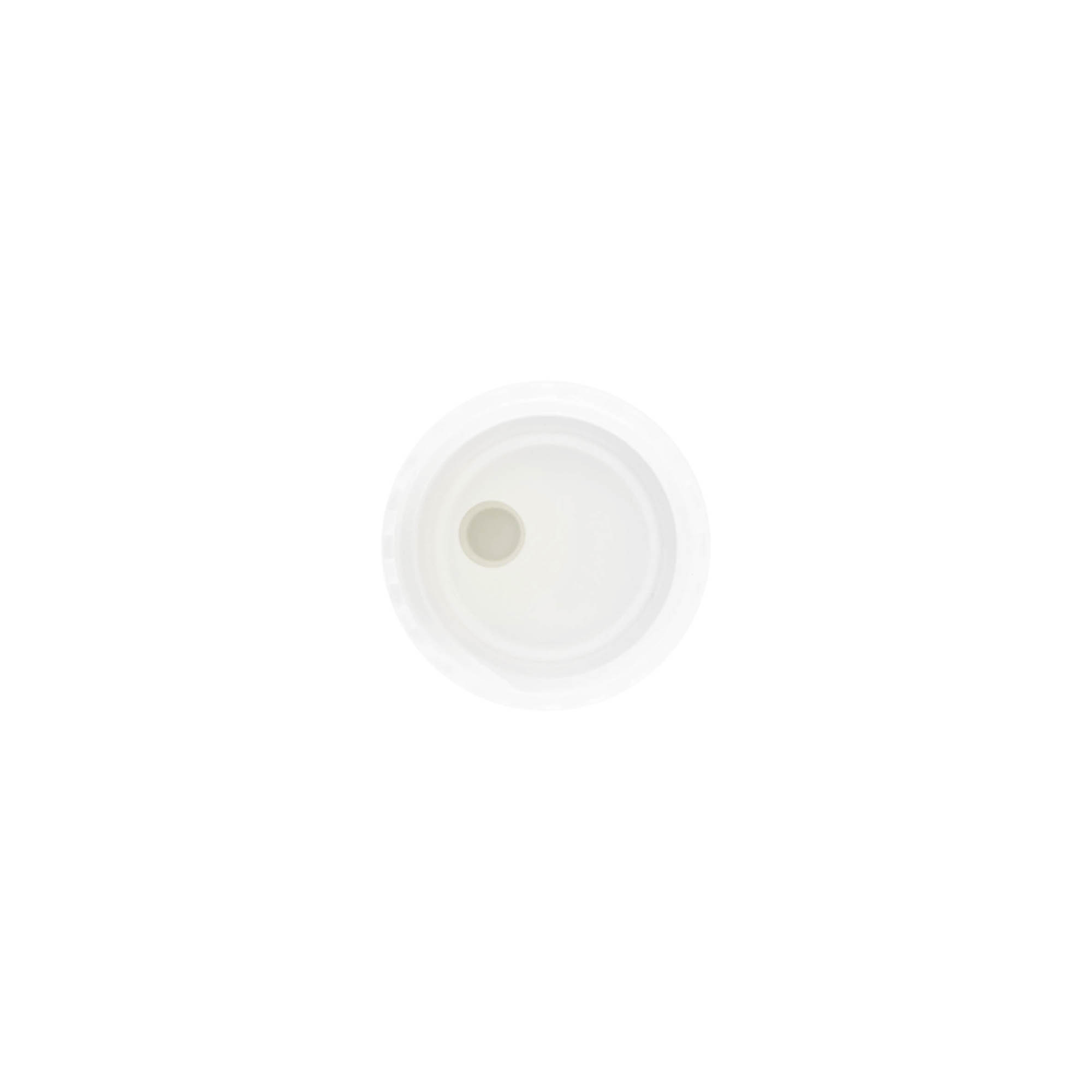 Zakrętka Disc Top, tworzywo sztuczne PP, biała, do gwintu: 24/410