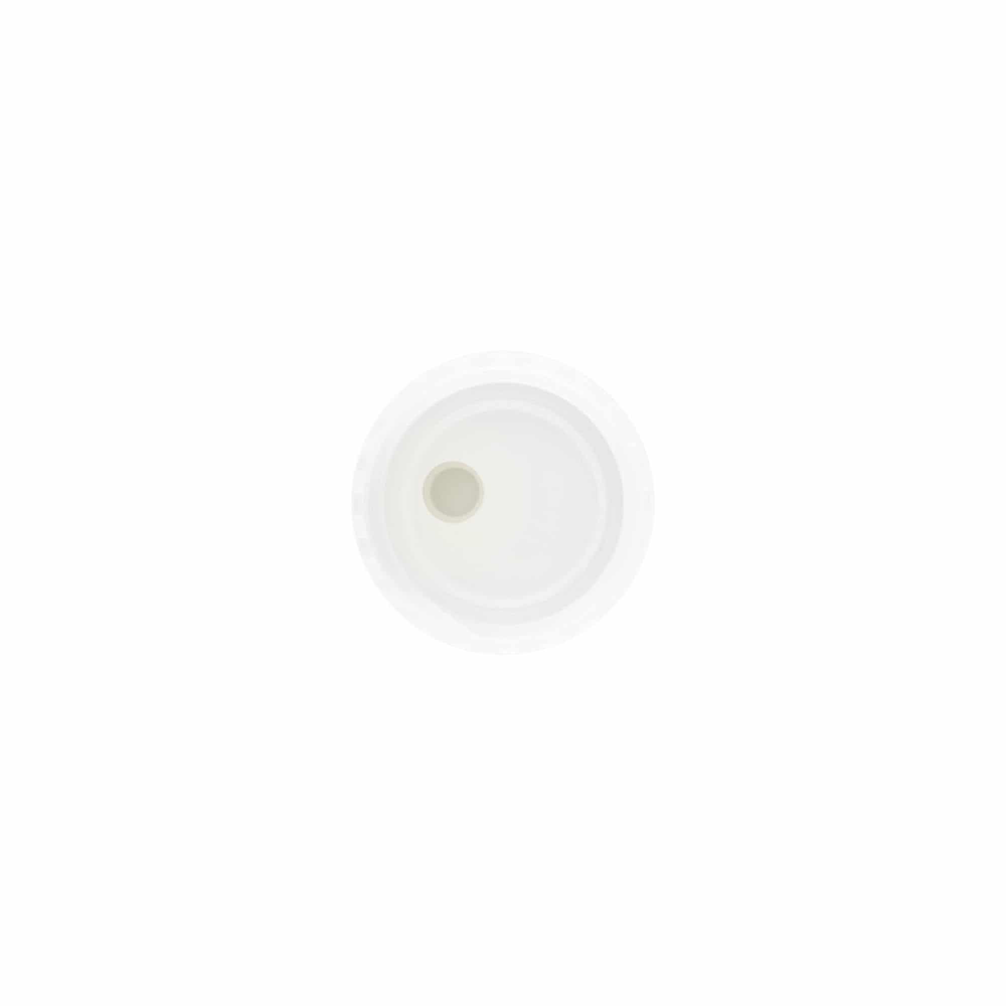 Zakrętka Disc Top, tworzywo sztuczne PP, biała, do gwintu: 24/410