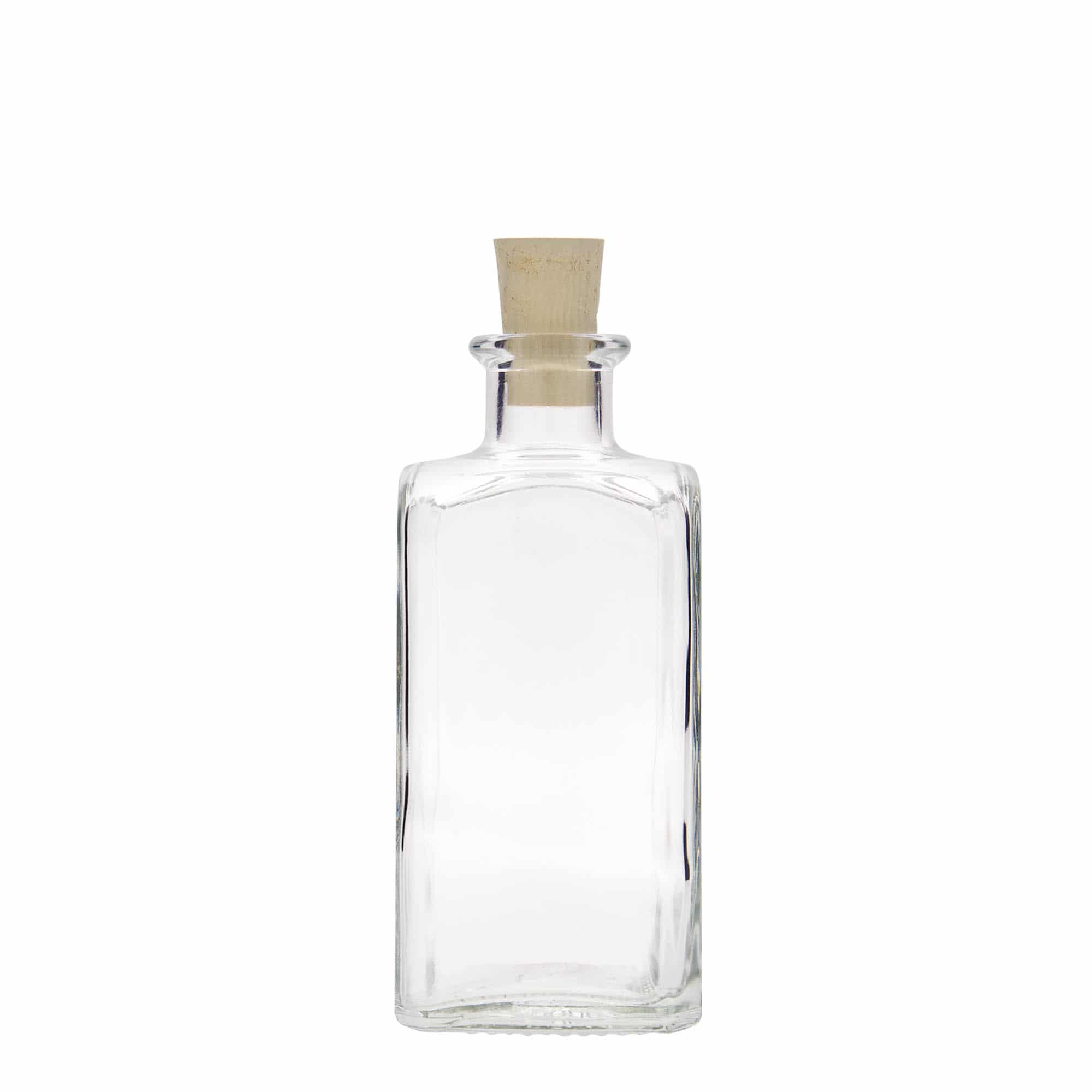 250 ml butelka szklana apteczna Carré, kwadratowa, zamknięcie: korek