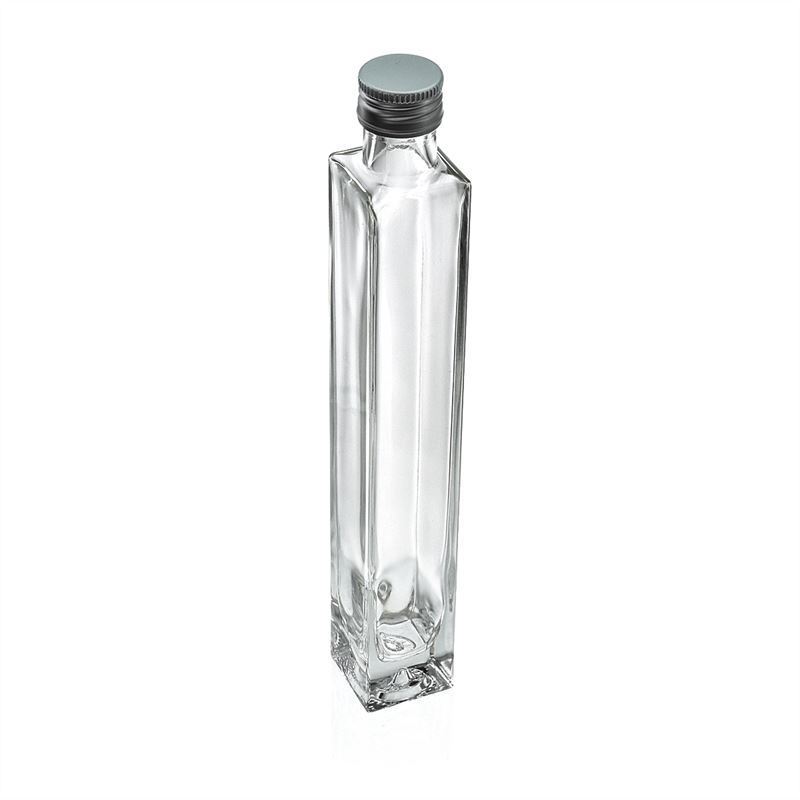 200 ml butelka szklana 'Tommy', kwadratowa, zamknięcie: PP 28