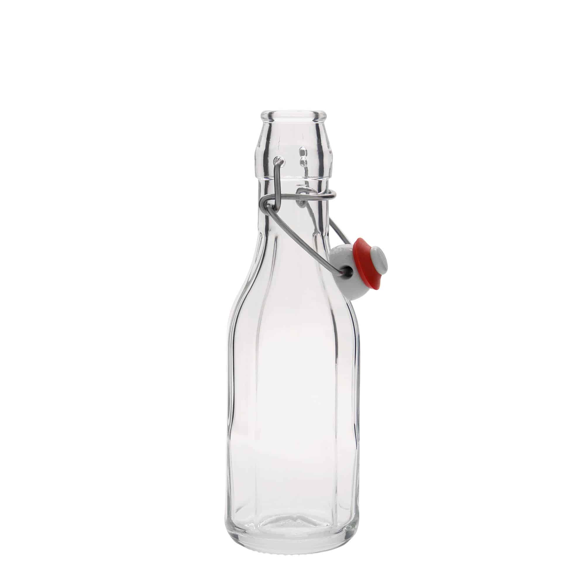 250 ml butelka szklana 'Bravo', dziesięciokątna, zamknięcie: Zamknięcie pałąkowe
