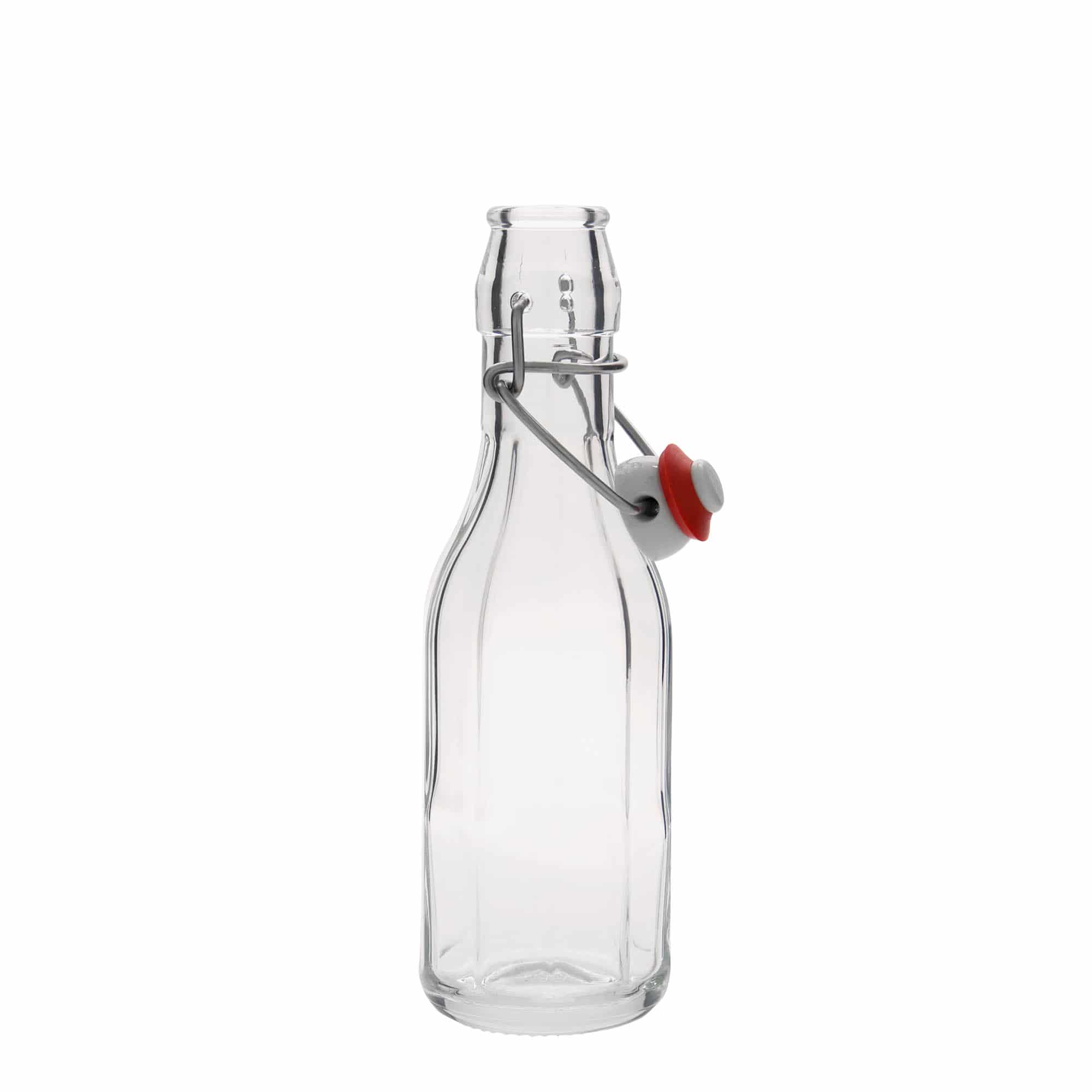250 ml butelka szklana 'Bravo', dziesięciokątna, otwór: zamknięcie na klamrę