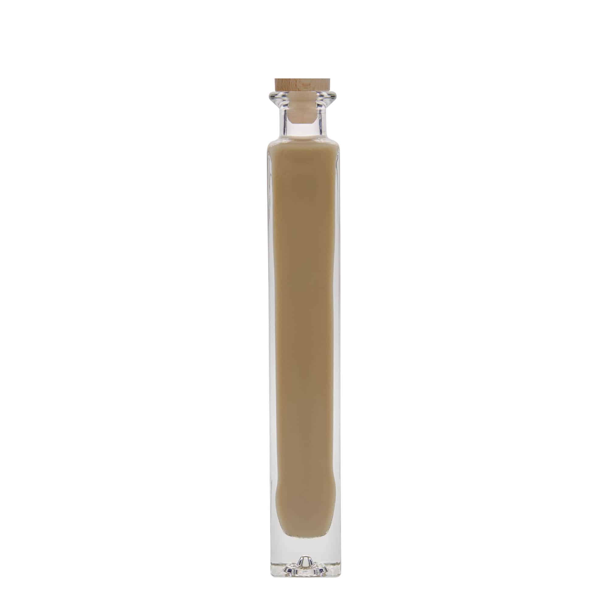 200 ml butelka szklana 'Tommy', kwadratowa, zamknięcie: korek