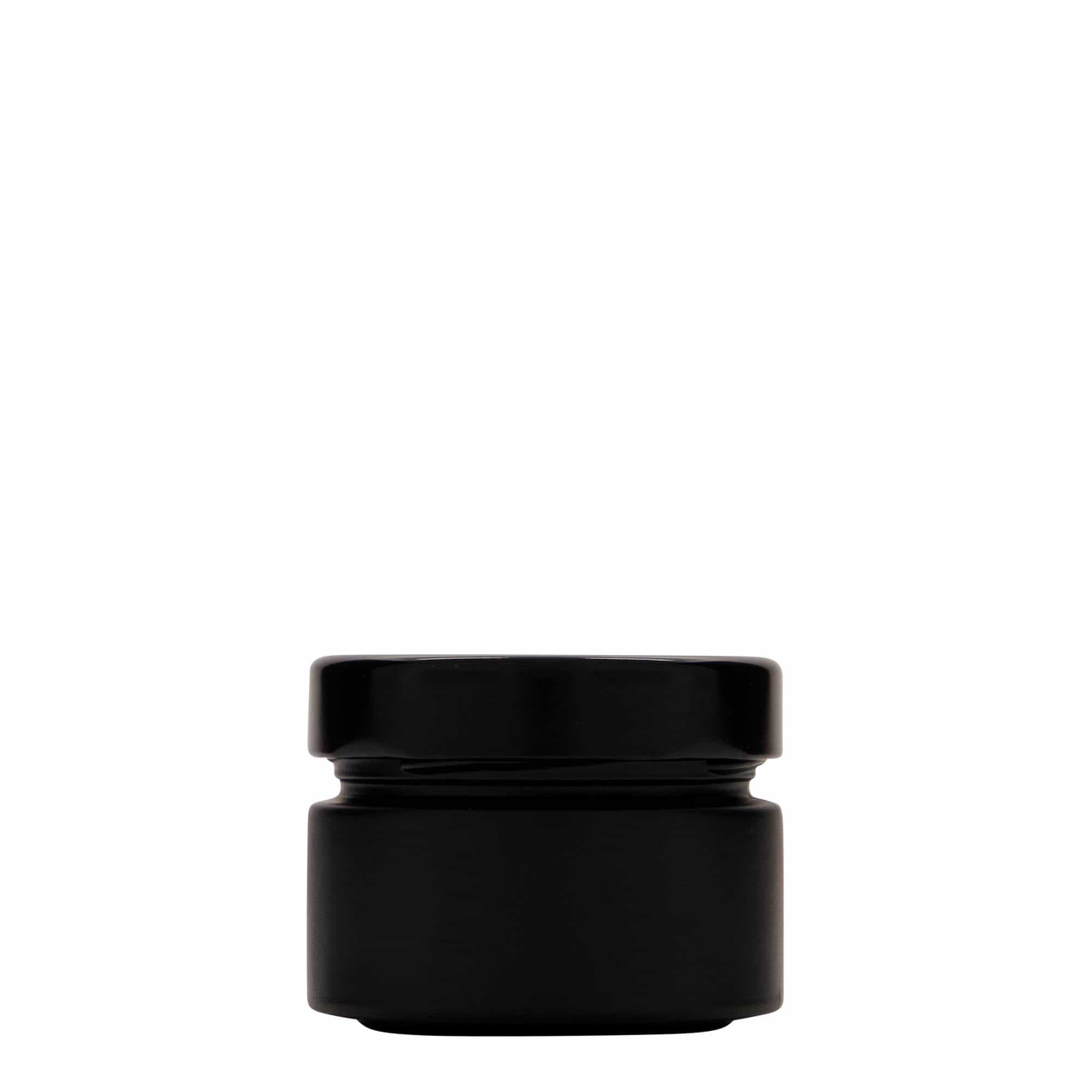130 ml okrągły słoik 'Aurora', czarny, otwór: Deep-Twist-Off (DTO 66)