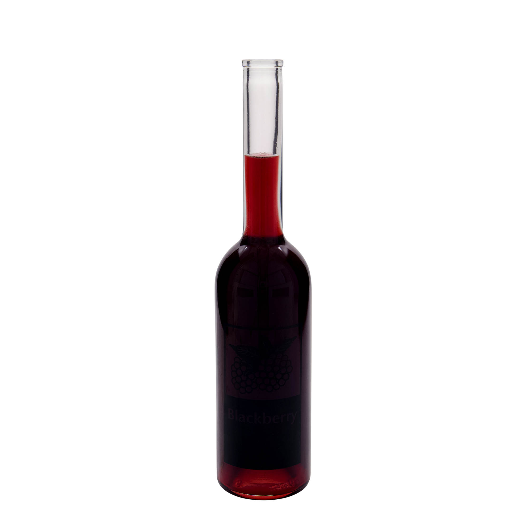 500 ml butelka szklana 'Opera', wzór: jeżyna, korek na szyjce