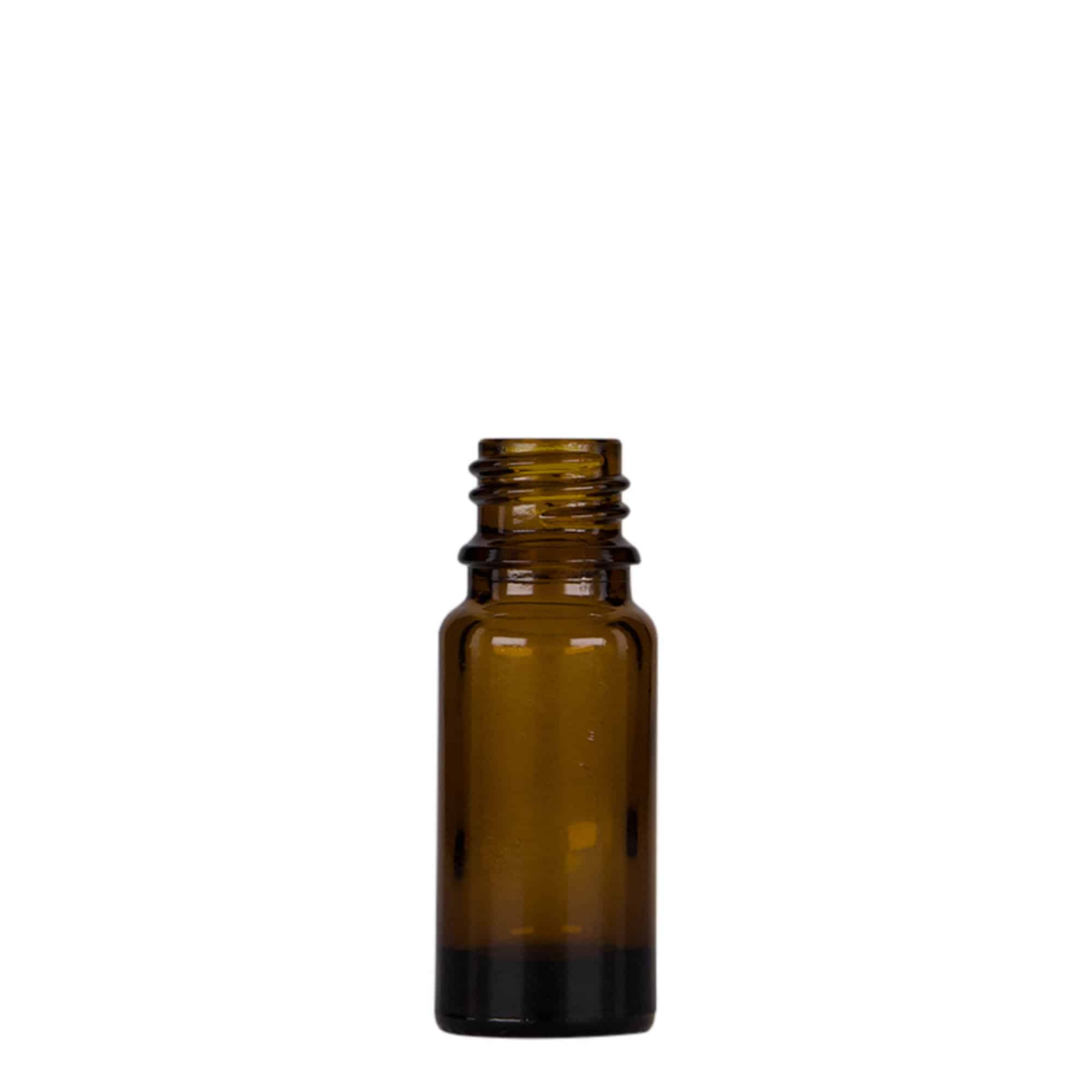 10 ml buteleczka z pipetą, medyczna, szkło, brązowo-czarna, wylot: DIN 18
