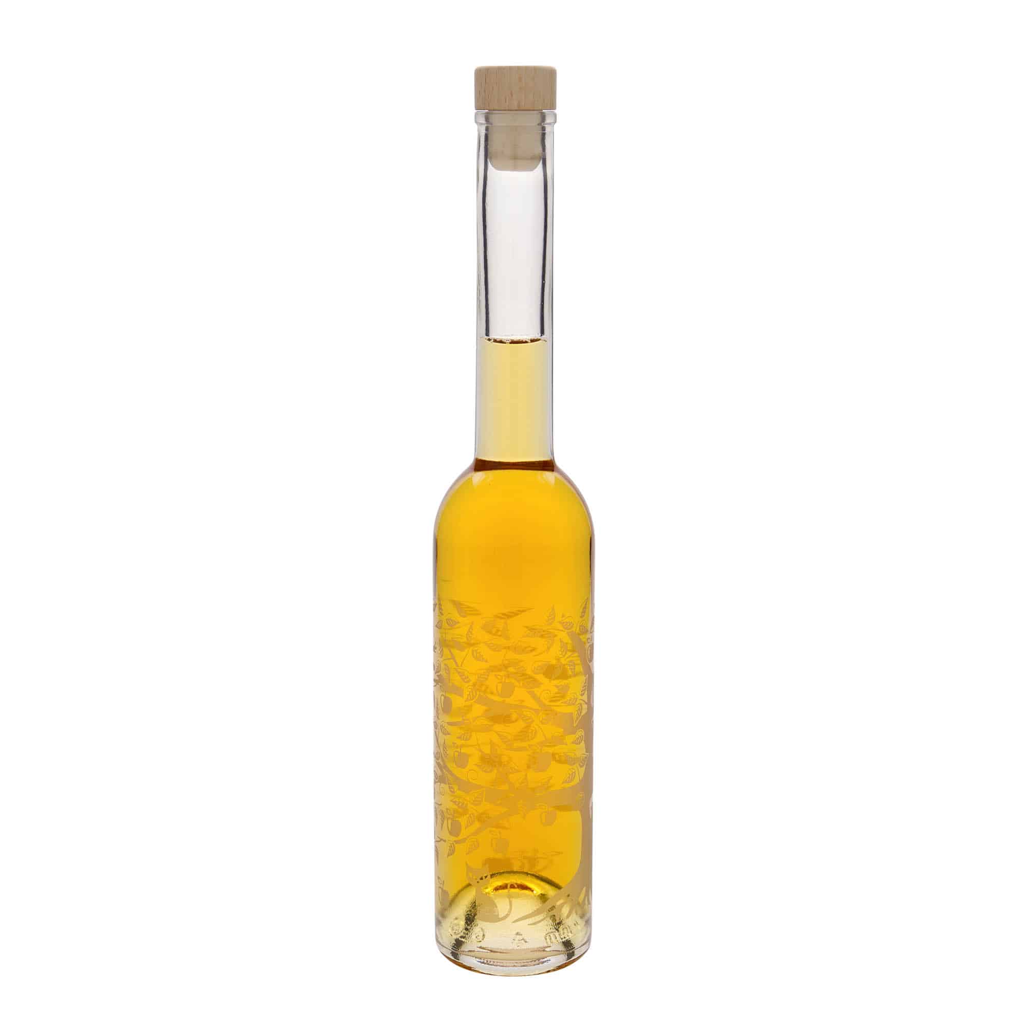 350 ml butelka szklana 'Opera', wzór: jabłoń, zamknięcie: korek