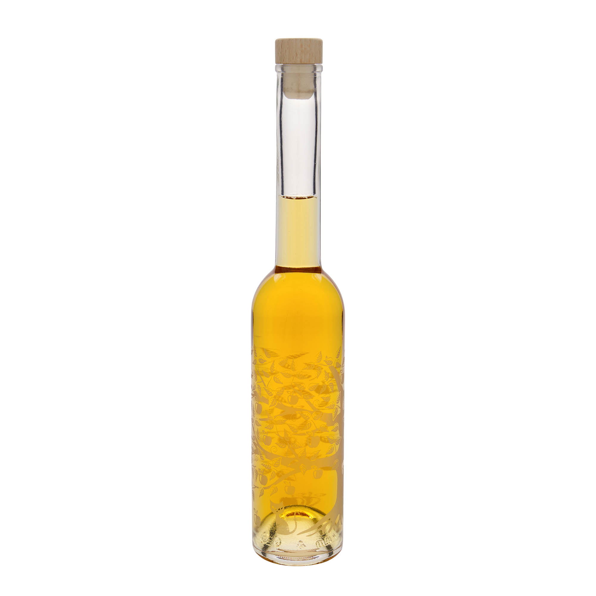 350 ml butelka szklana 'Opera', motyw: jabłoń, korek