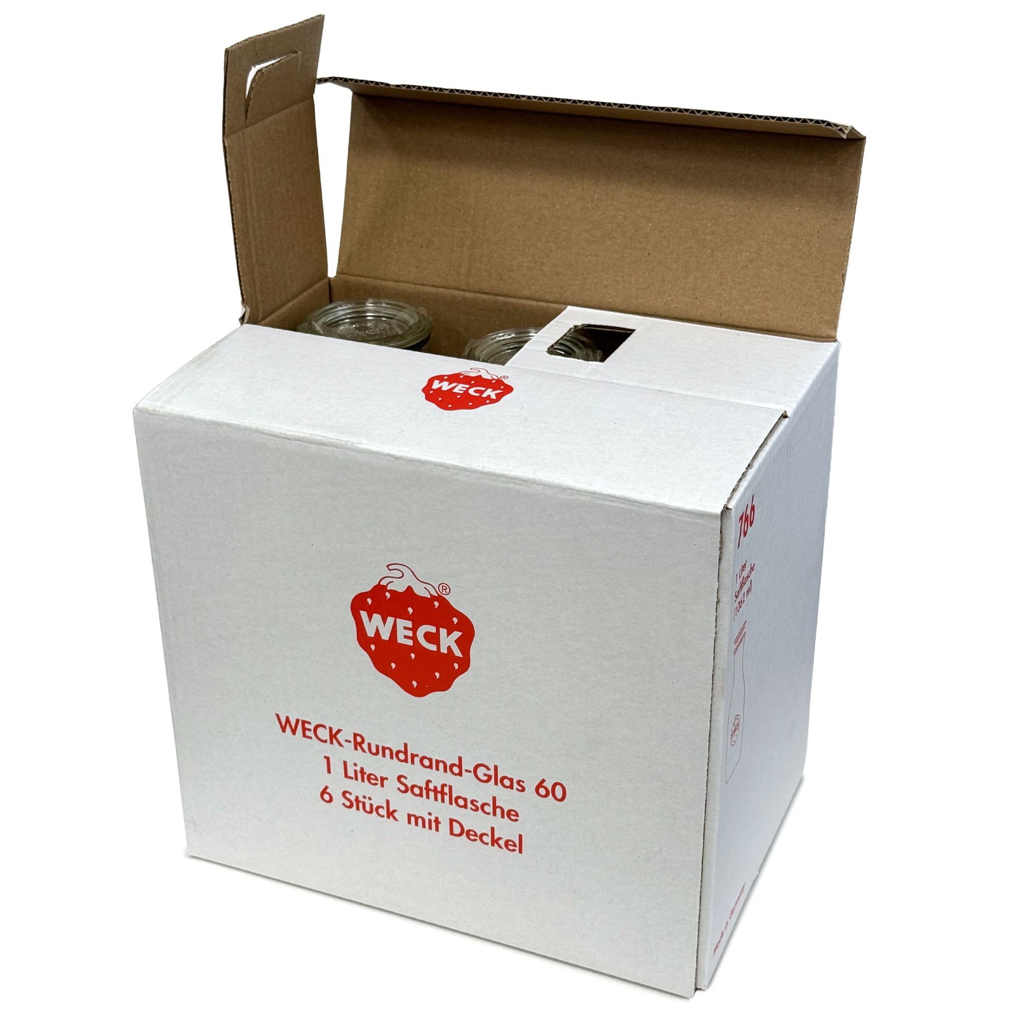 6x 1000 ml butelka na sok WECK z szklanym wieczkiem RR 60
