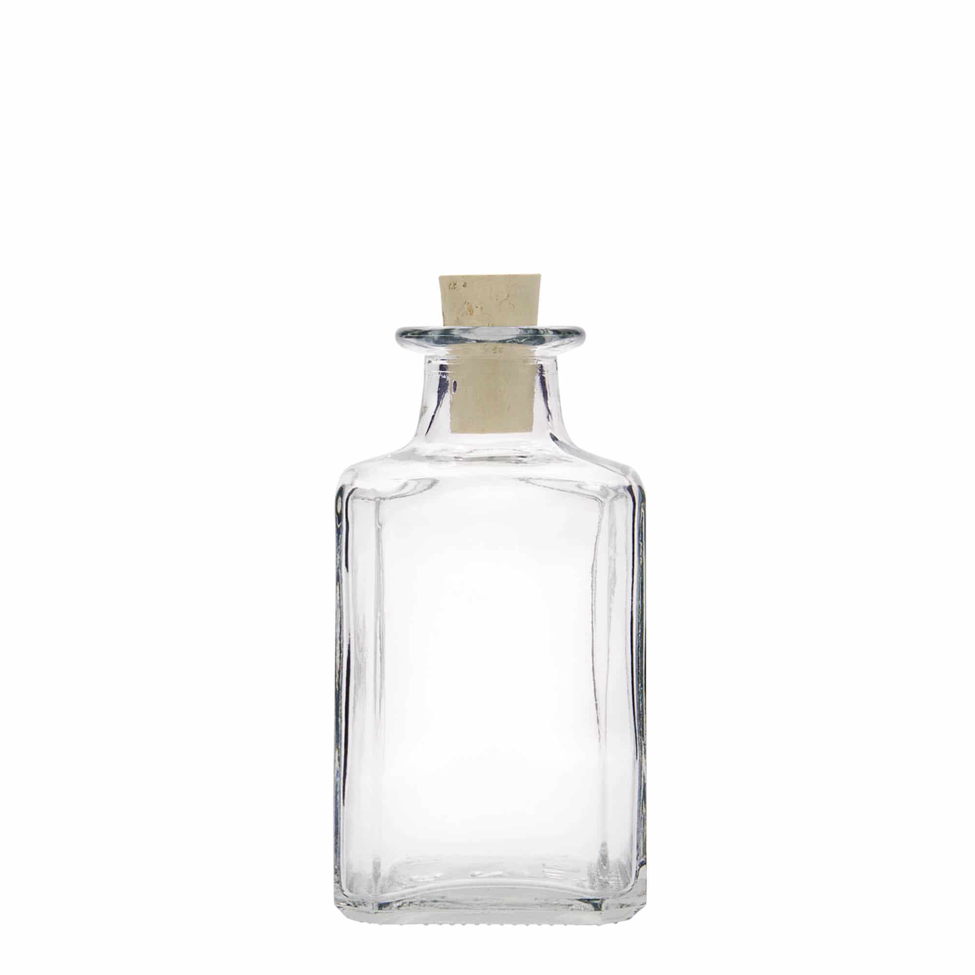 250 ml butelka szklana 'Torben', kwadratowa, zamknięcie: korek