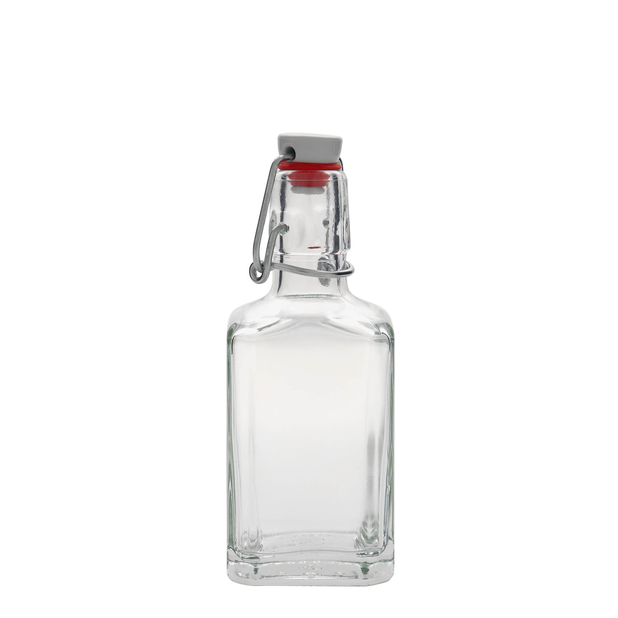 250 ml butelka szklana 'Rialto', kwadratowa, otwór: zamknięcie na klamrę 250 ml butelka szklana 'Rialto', kwadratowa, otwór: zamknięcie na klamrę
