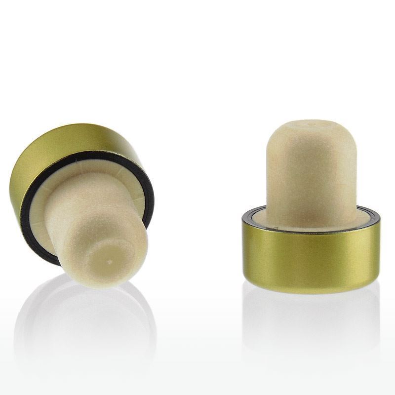 Korek z uchwytem 19 mm, tworzywo sztuczne, złoty, do ustnika: korek Korek z uchwytem 19 mm, tworzywo sztuczne, złoty, do ustnika: korek