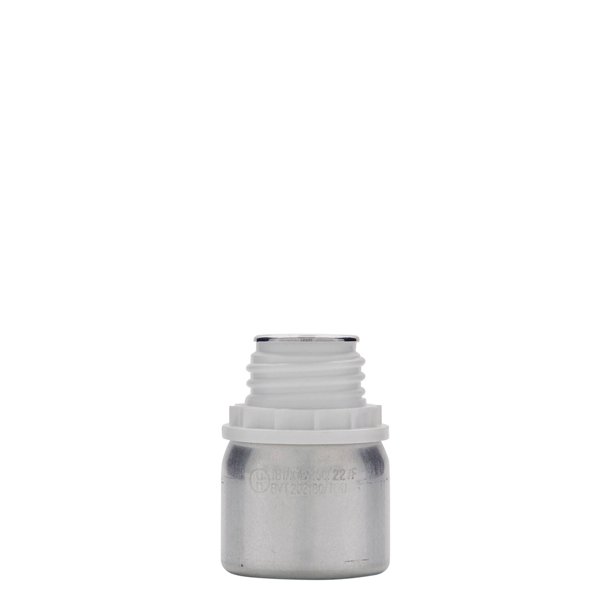 50 ml butelka aluminiowa, metal, srebrny, gwint: DIN 32