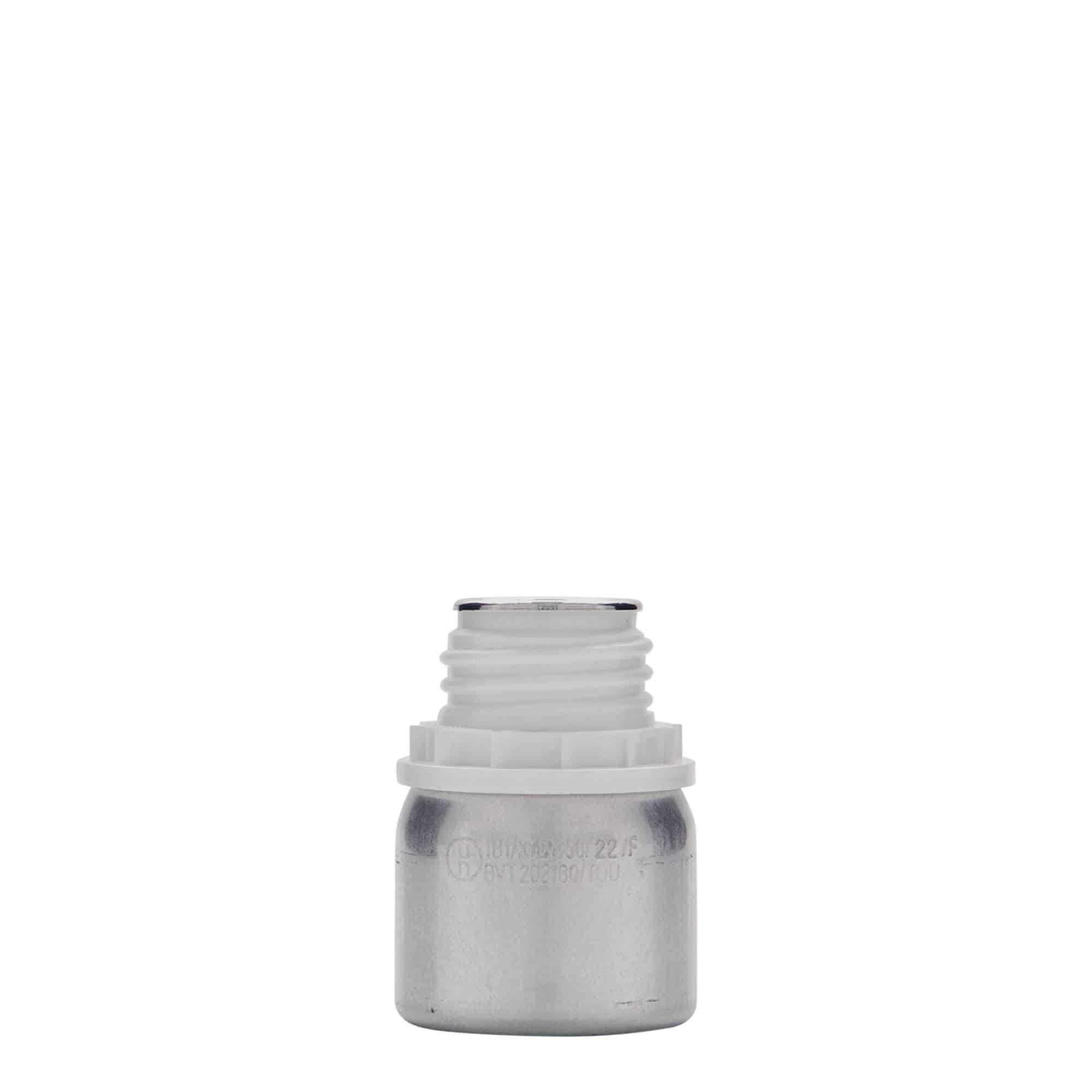 50 ml butelka aluminiowa, metal, srebrny, gwint: DIN 32