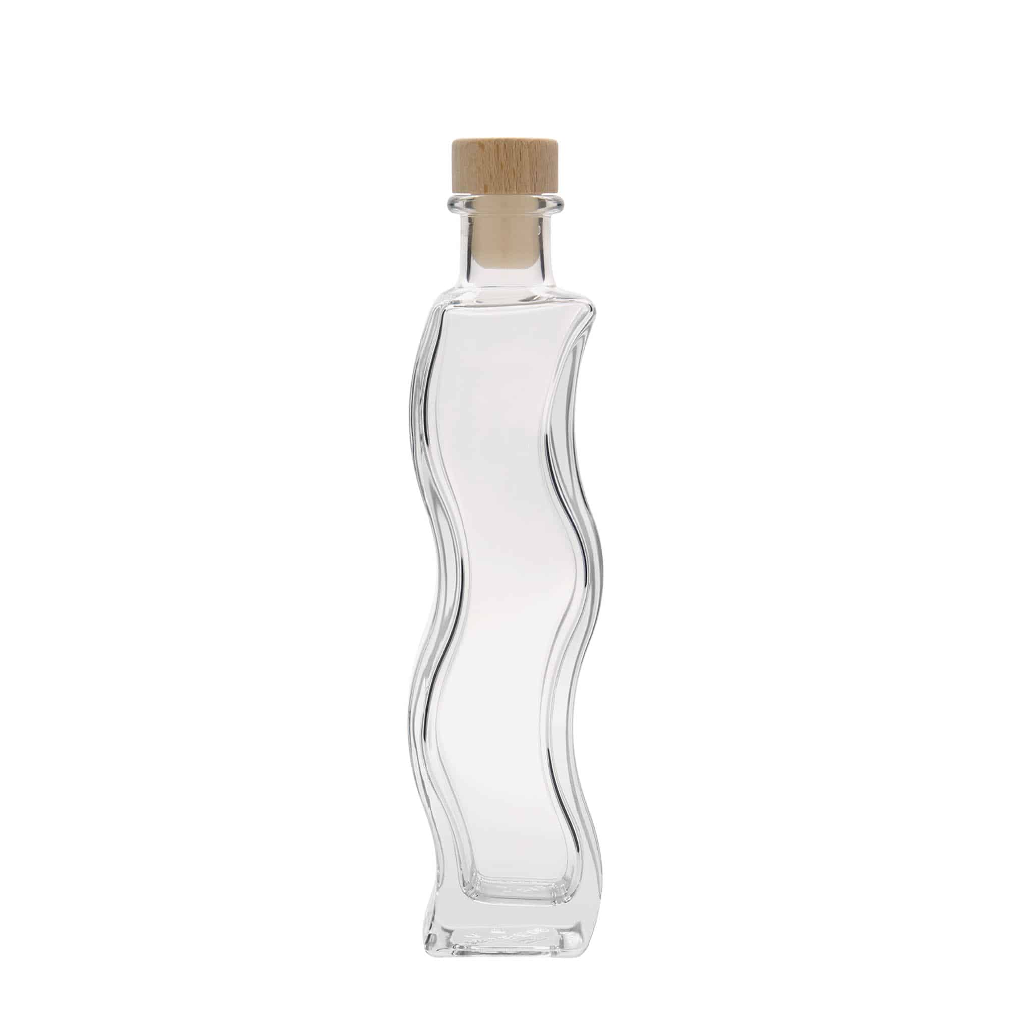 200 ml butelka szklana 'Fala', kwadratowa, zamknięcie: korek