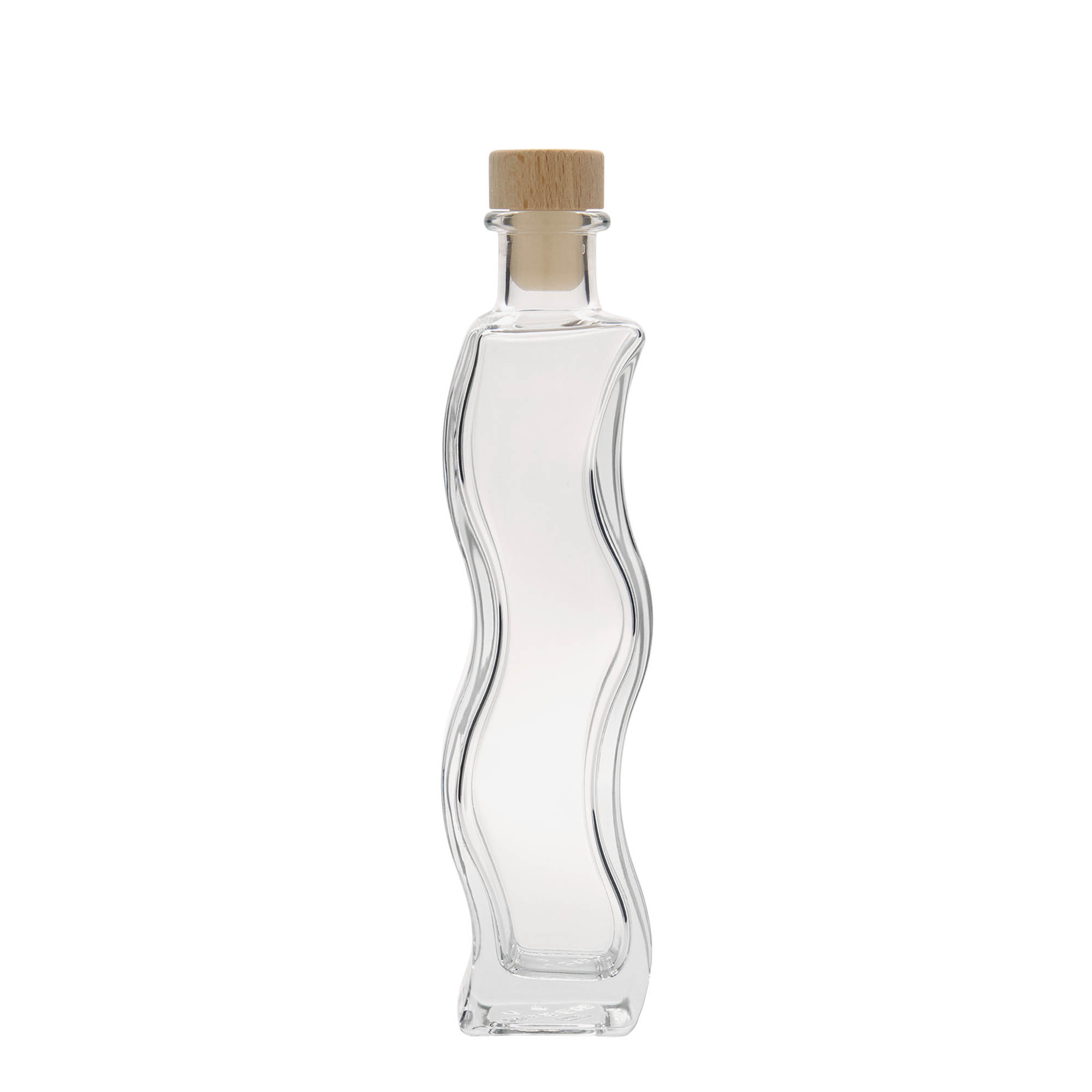200 ml szklana butelka 'Welle', kwadratowa, otwór: korek 200 ml szklana butelka 'Welle', kwadratowa, otwór: korek