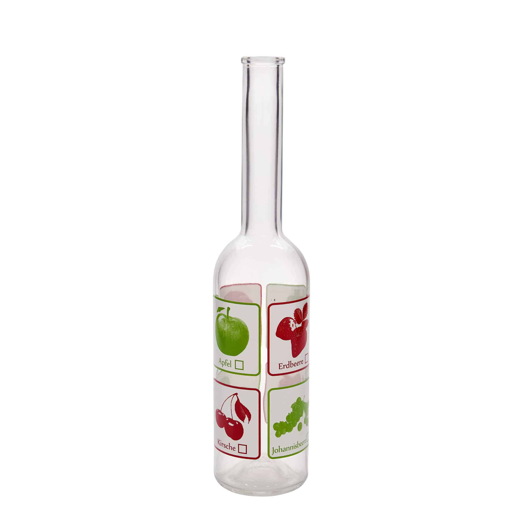 500 ml butelka szklana 'Opera', wzór: owoce, zamknięcie: korek 500 ml butelka szklana 'Opera', wzór: owoce, zamknięcie: korek
