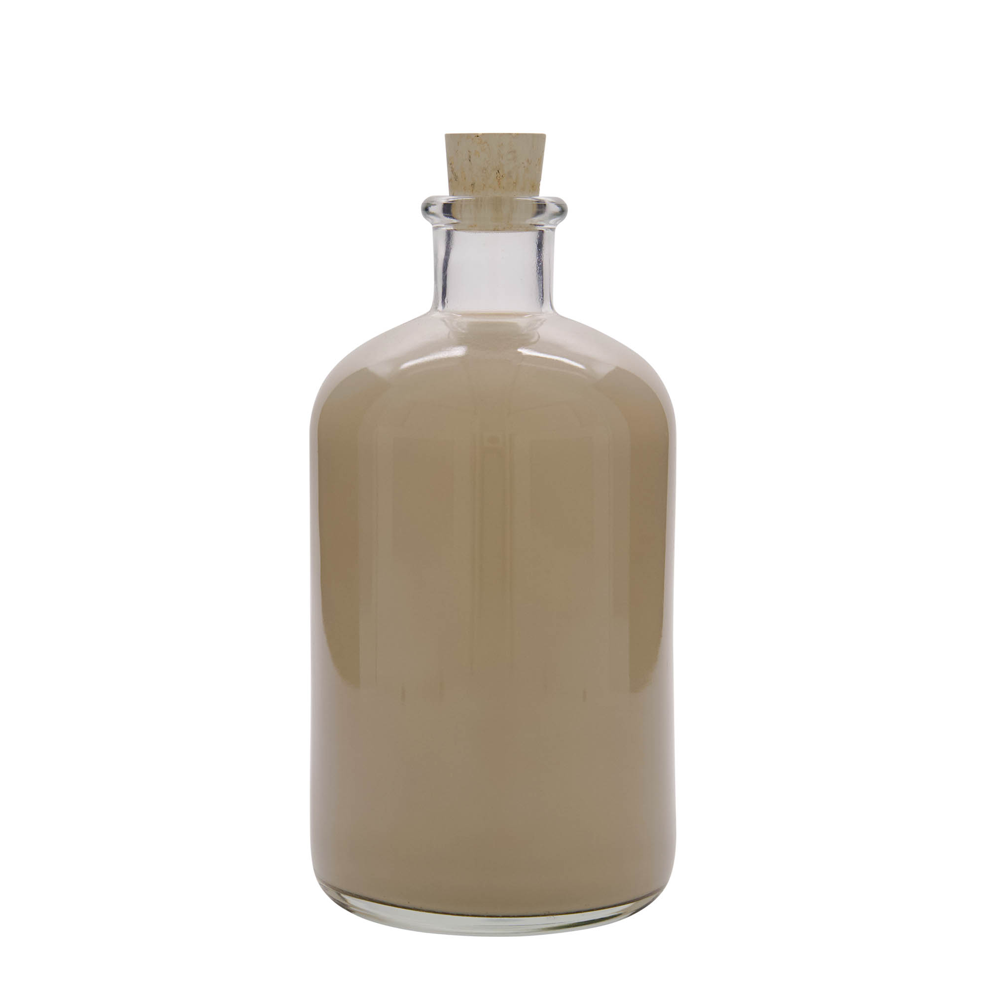 1.000 ml butelka szklana aptekarska, szyjka: korek