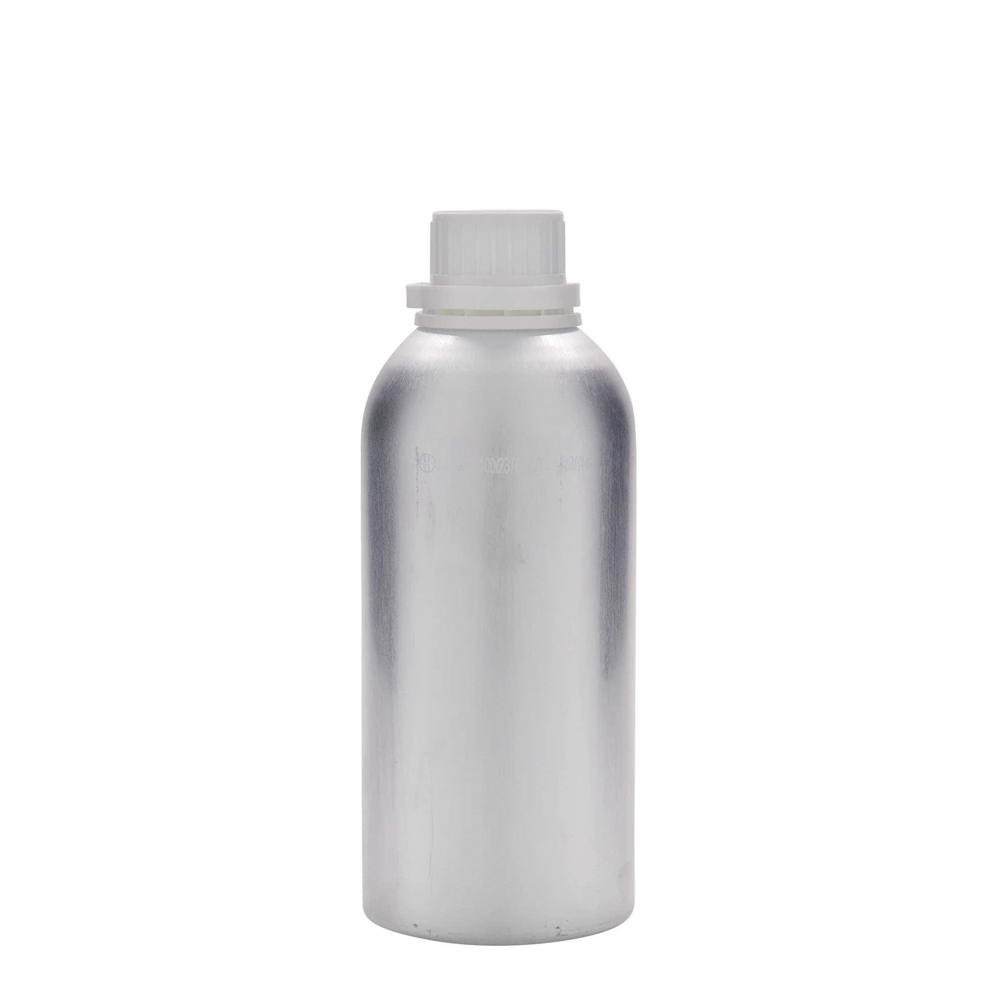 625 ml butelka aluminiowa, metal, srebrny, gwint: DIN 32