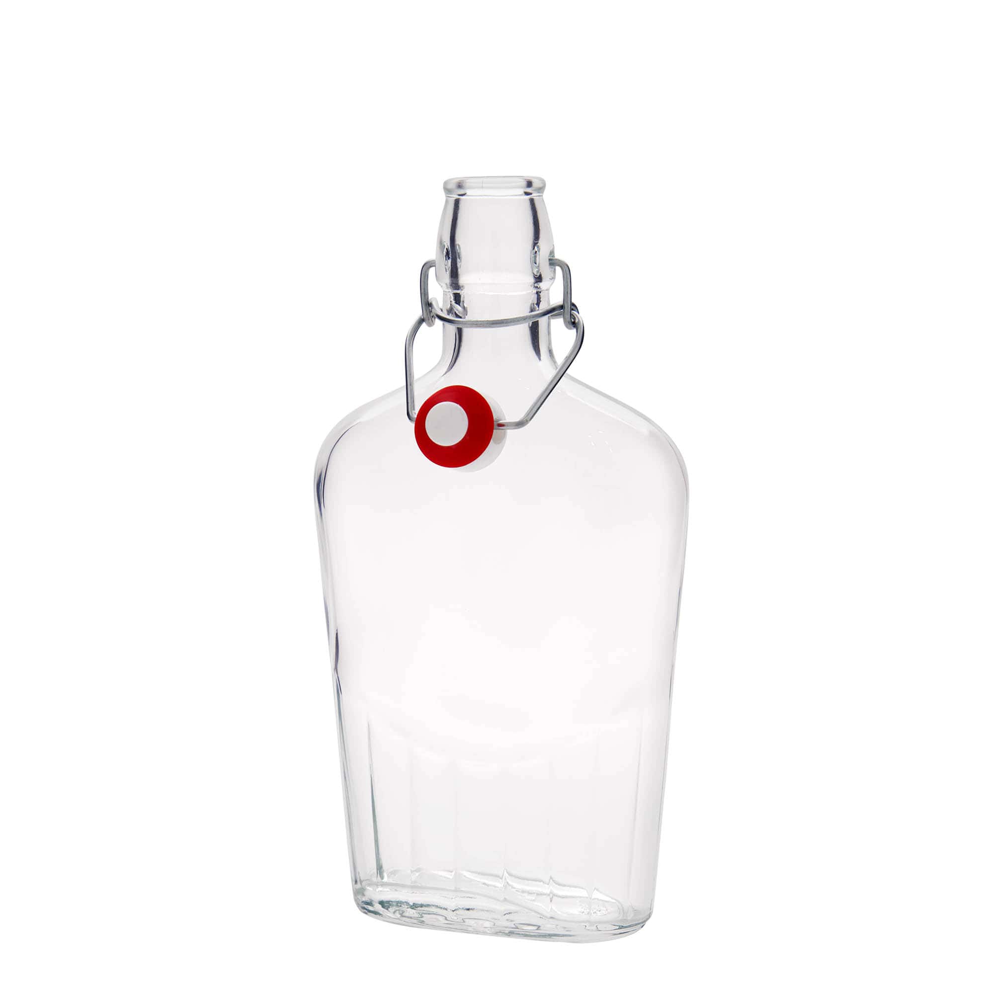 500 ml butelka szklana 'Fiaschetta', owalna, otwór: zamknięcie na klamrę
