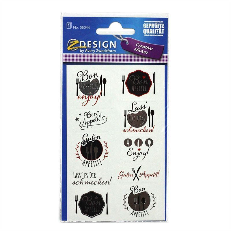 Zweckform Naklejki „Smacznego”, papier, wielokolorowe Zweckform Naklejki „Smacznego”, papier, wielokolorowe