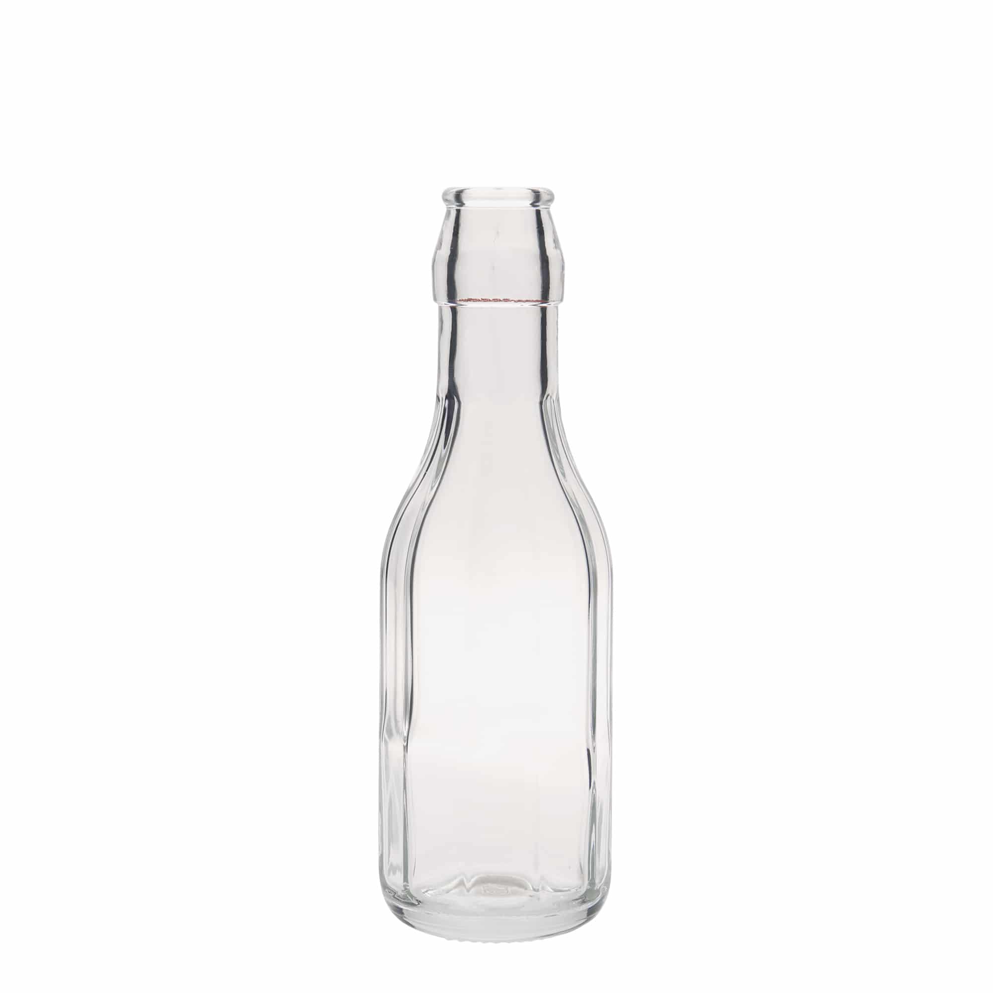 250 ml butelka szklana 'Bravo', dziesięciokątna, otwór: zamknięcie na klamrę