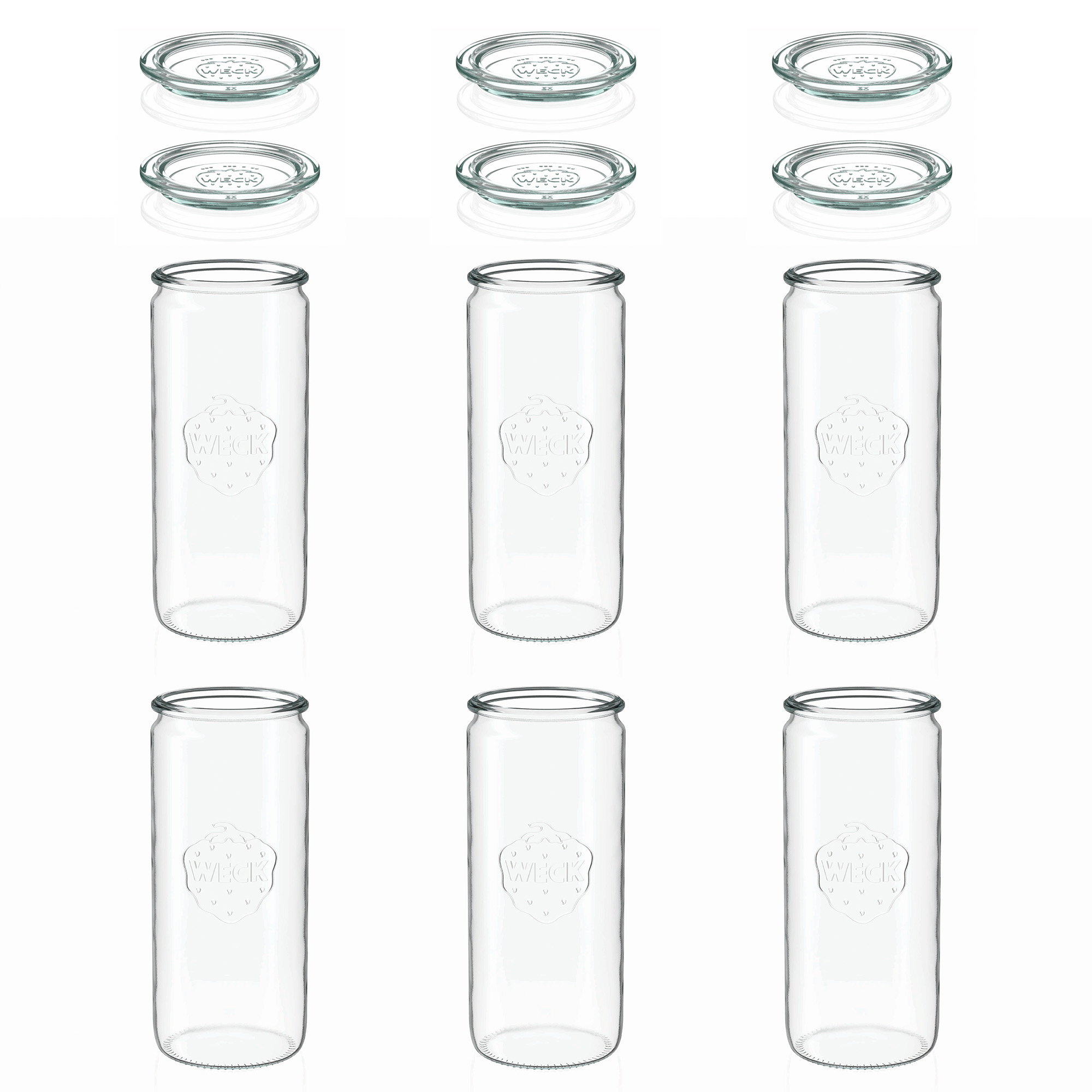 6x 1040 ml słoik WECK w kształcie cylindra z szklanym wieczkiem RR 80